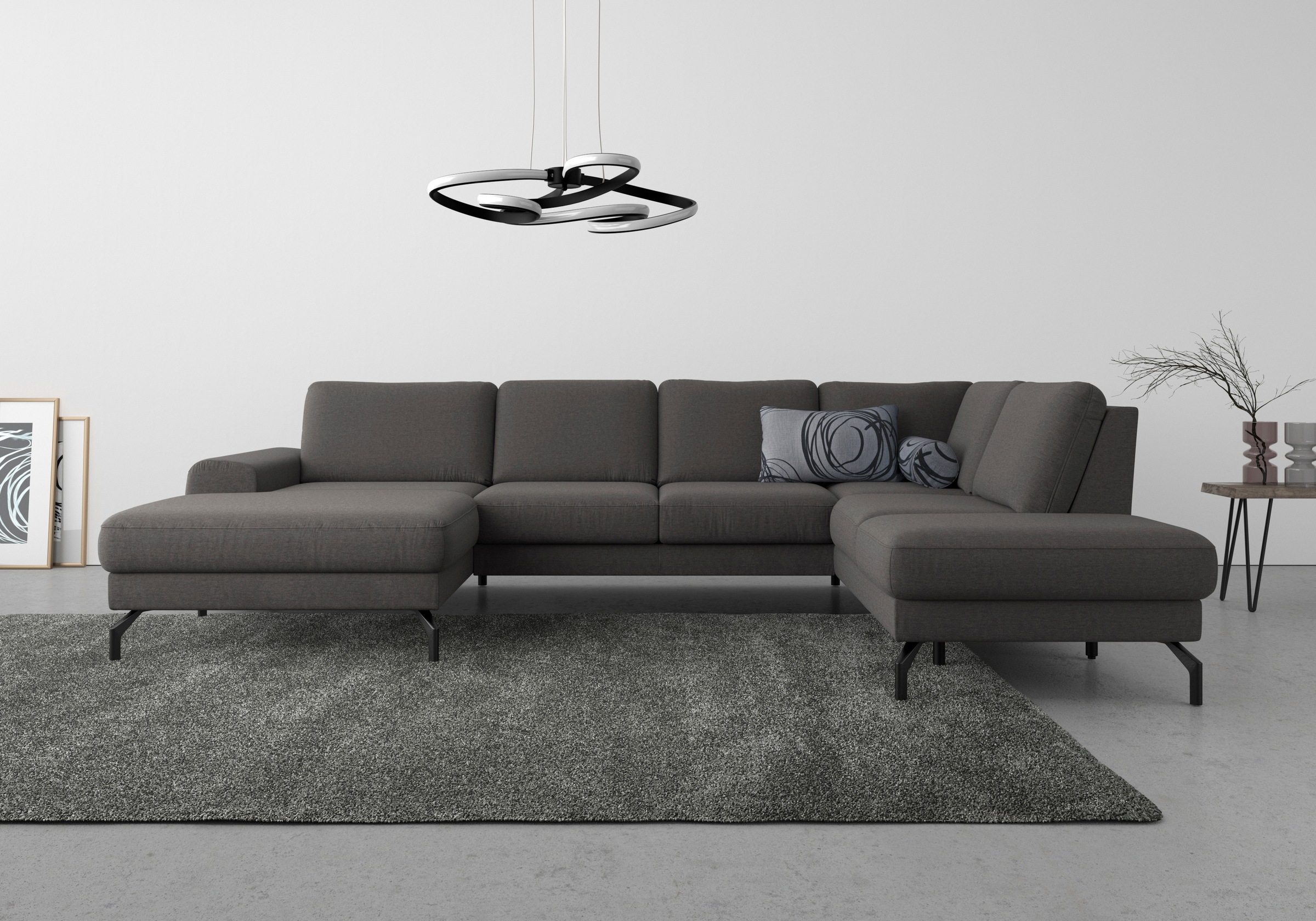 Thumbnail - sit&more Wohnlandschaft "Cinturo U-Form" inklusive Sitztiefenverstellung und Federkern, Sitzhöhe 48 cm