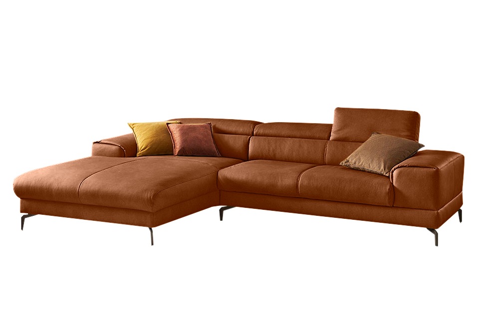 W.SCHILLIG Ecksofa »piedroo, Designsofa mit tollem Sitzkomfort, elegant und bequem, L-Form«, Kopfteilverstellung, wahlweise mit Sitztiefenverstellung, Breite 303cm