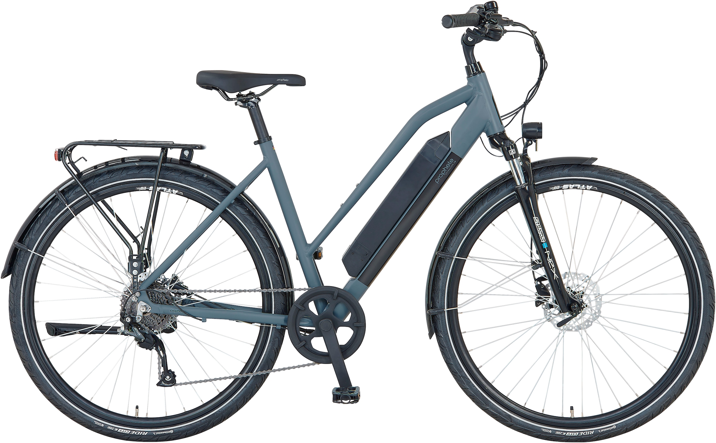 PROPHETE E-Bike "Entdecker 1.8", 50cm, 28 Zoll (71,12cm), grau, Elektrofahrräder, Pedelec, Elektrofahrrad für Damen