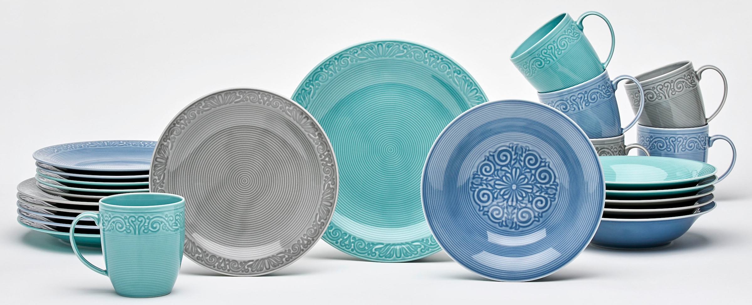 Service De Table Tendance En Porcelaine Blanche - 6 Assiettes Plates 24 Cm - 4