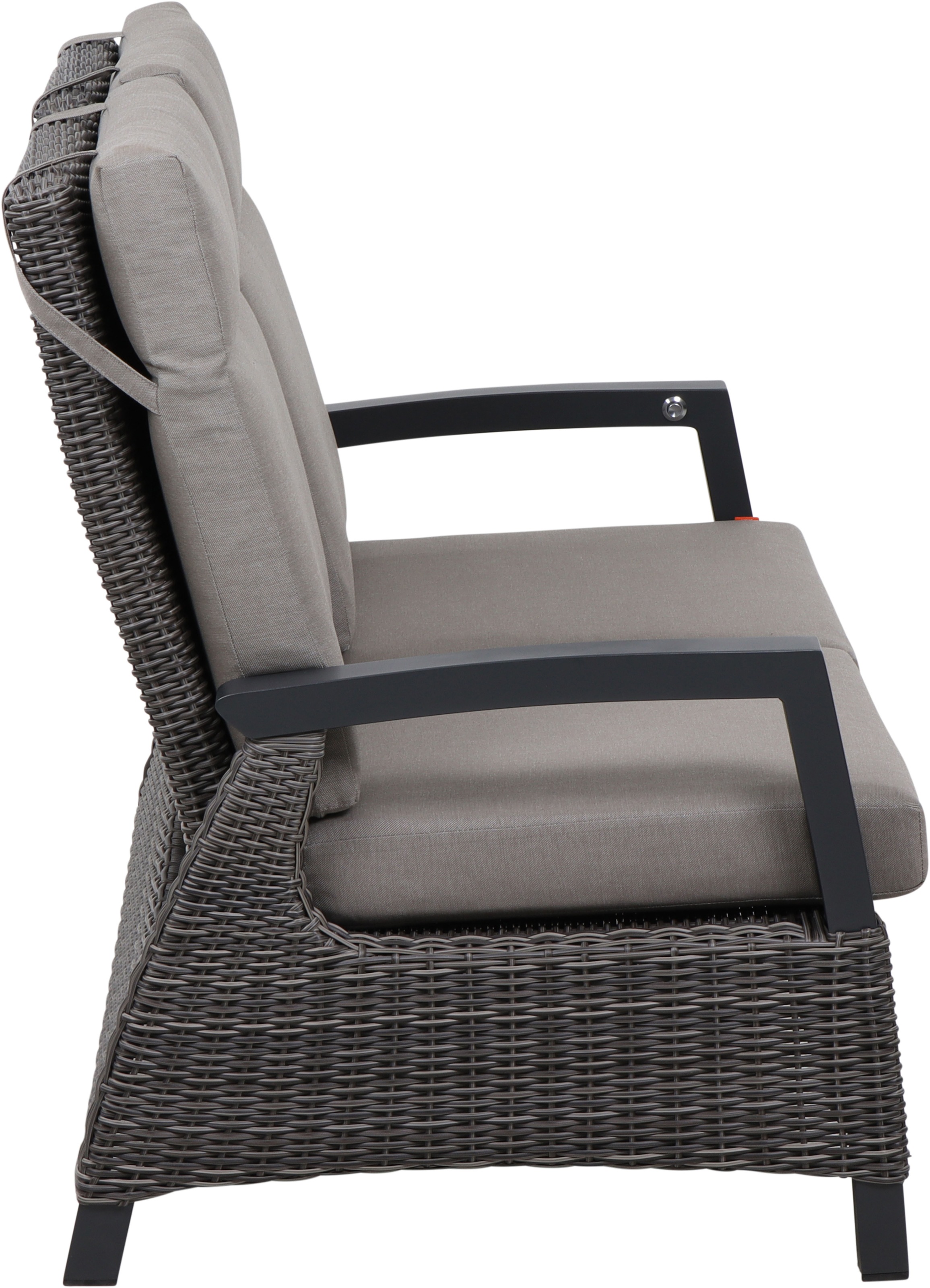 Siena Garden Gartenlounge-Bank »CORIDO Lounge 2er Sofa in charcoal grey« Gestell Alu matt anthrazit, mit Sitz- u. Rückenkissen taupe meliert