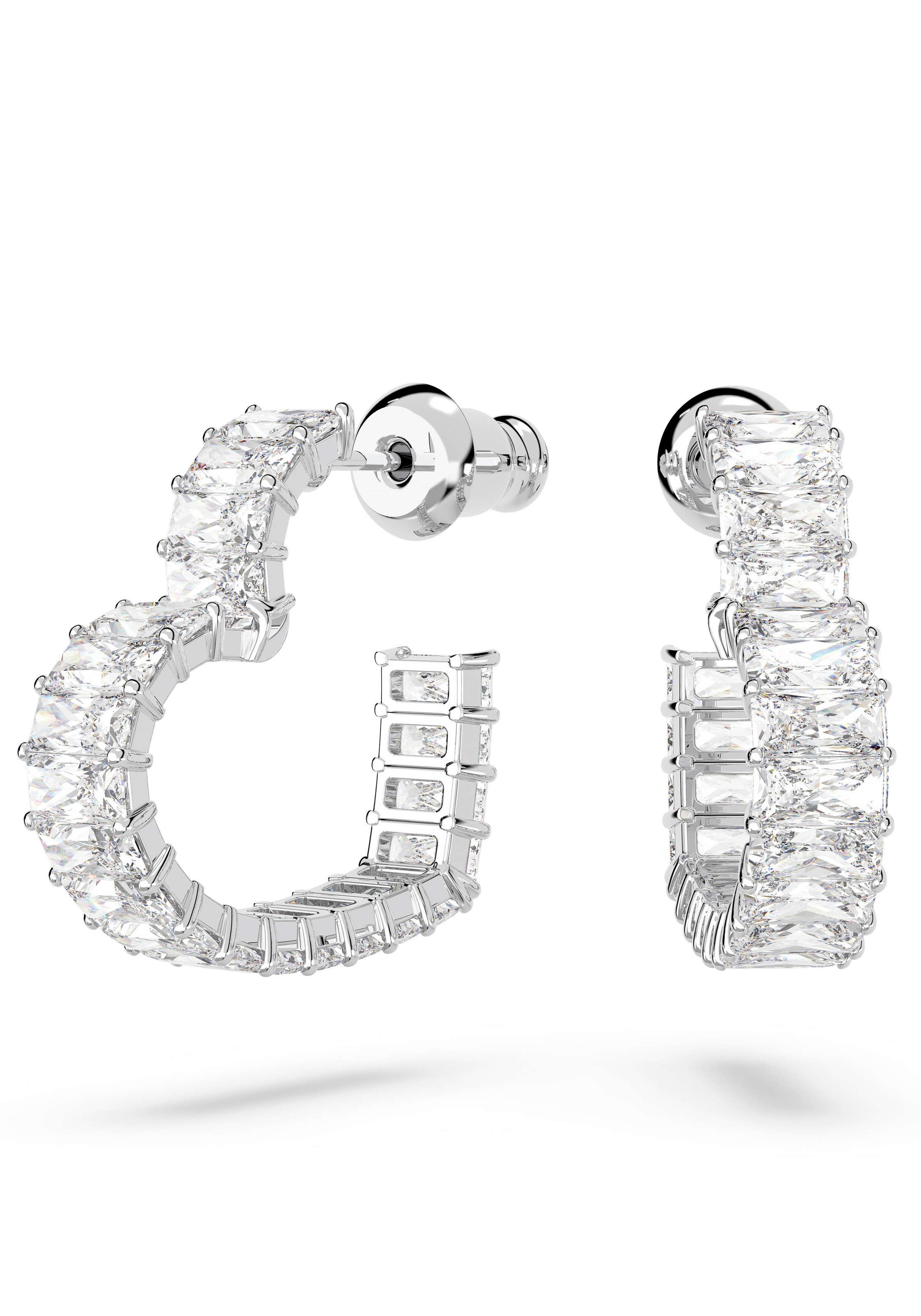 Paar Creolen SWAROVSKI "ERROR:N/A" Gr. S, silber (metallfarben, kristallweiß, kristallweiß), Ohrringe, Damen, S, Metall, mit Swarovski Zirkonia (synth.) 10