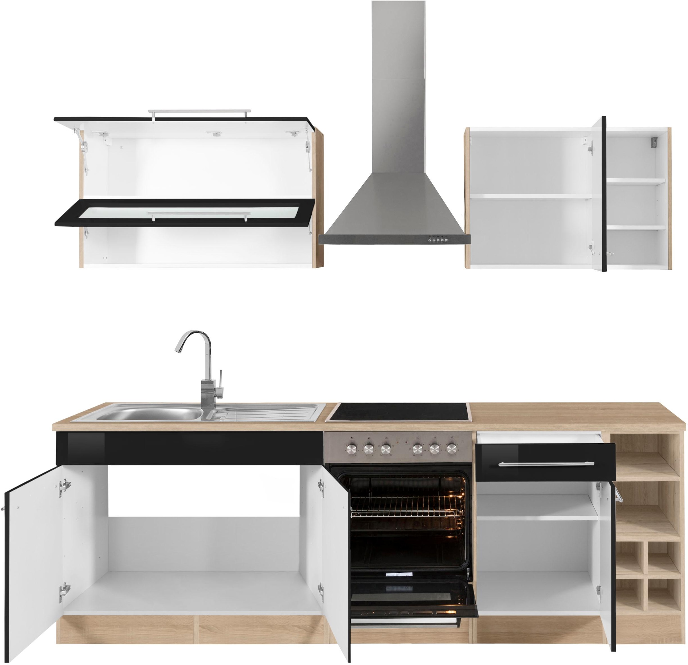 KOCHSTATION Küchenzeile »KS-Eton«, mit E-Geräten, Breite 240 cm