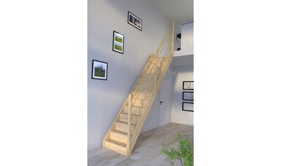 Starwood Raumspartreppe »Massivholz Korfu, Holz-Holz Design Geländer Rechts«,... kaufen