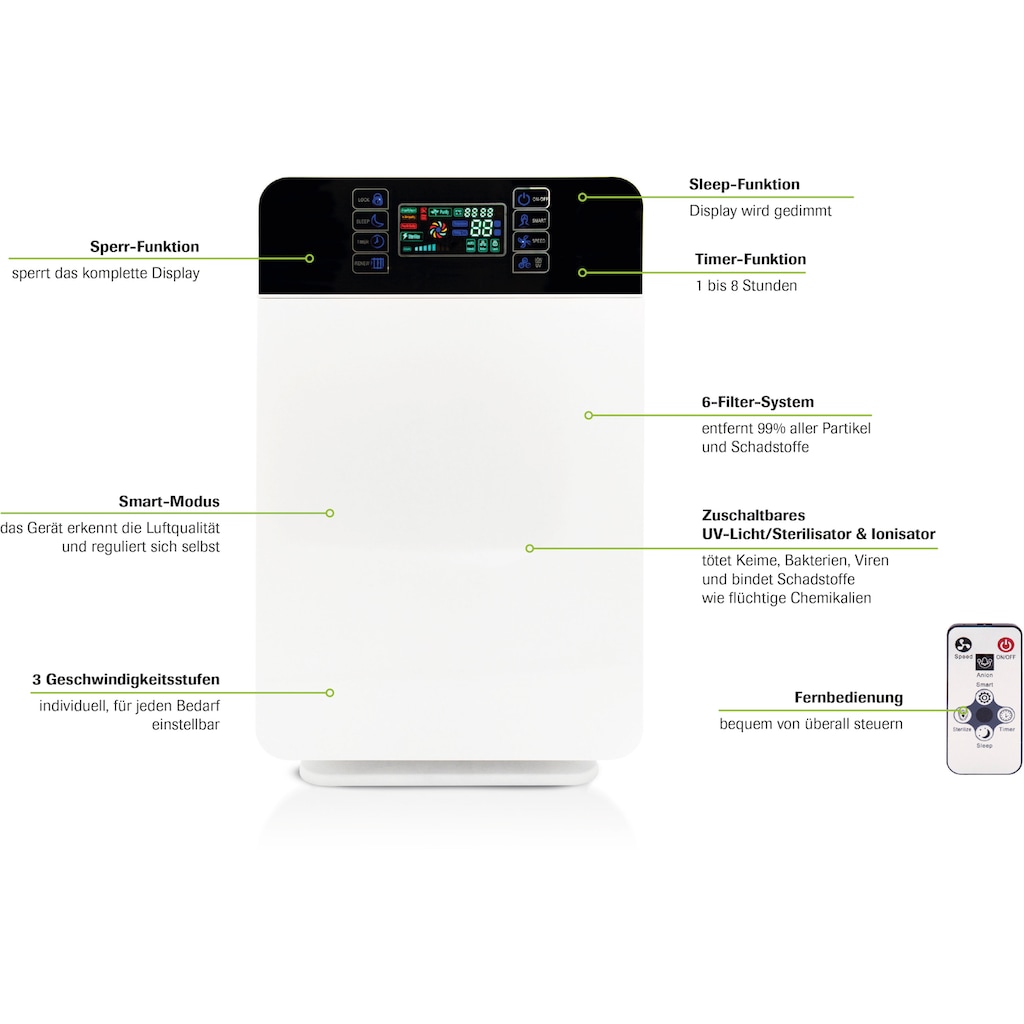 MediaShop Luftreiniger »mit 6-Filter System, Livington Air Purifier«