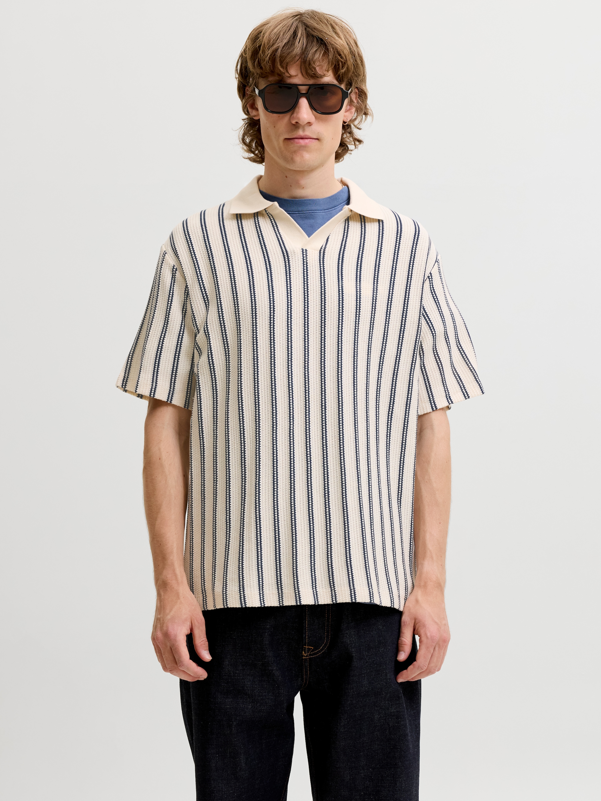 Jack & Jones Poloshirt "JPRBLUHARRY SS SPLIT NECK POLO SN" Baumwollmischung, regular fit