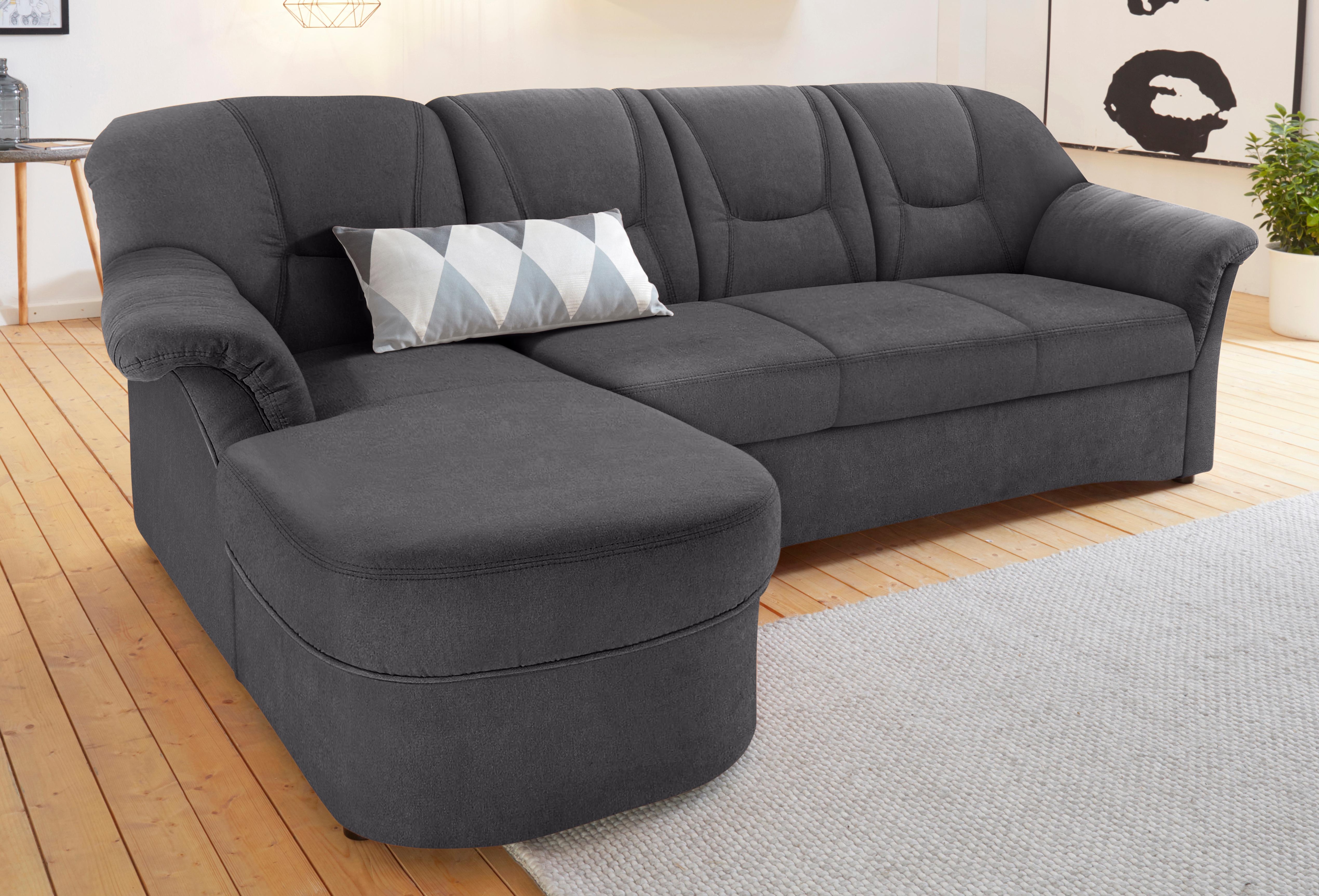 DOMO collection Ecksofa "SARAFINA 232x146 cm, auch mit Federkern für noch mehr Sitzkomfort" whlw. mit Bettfunktion, L-Form