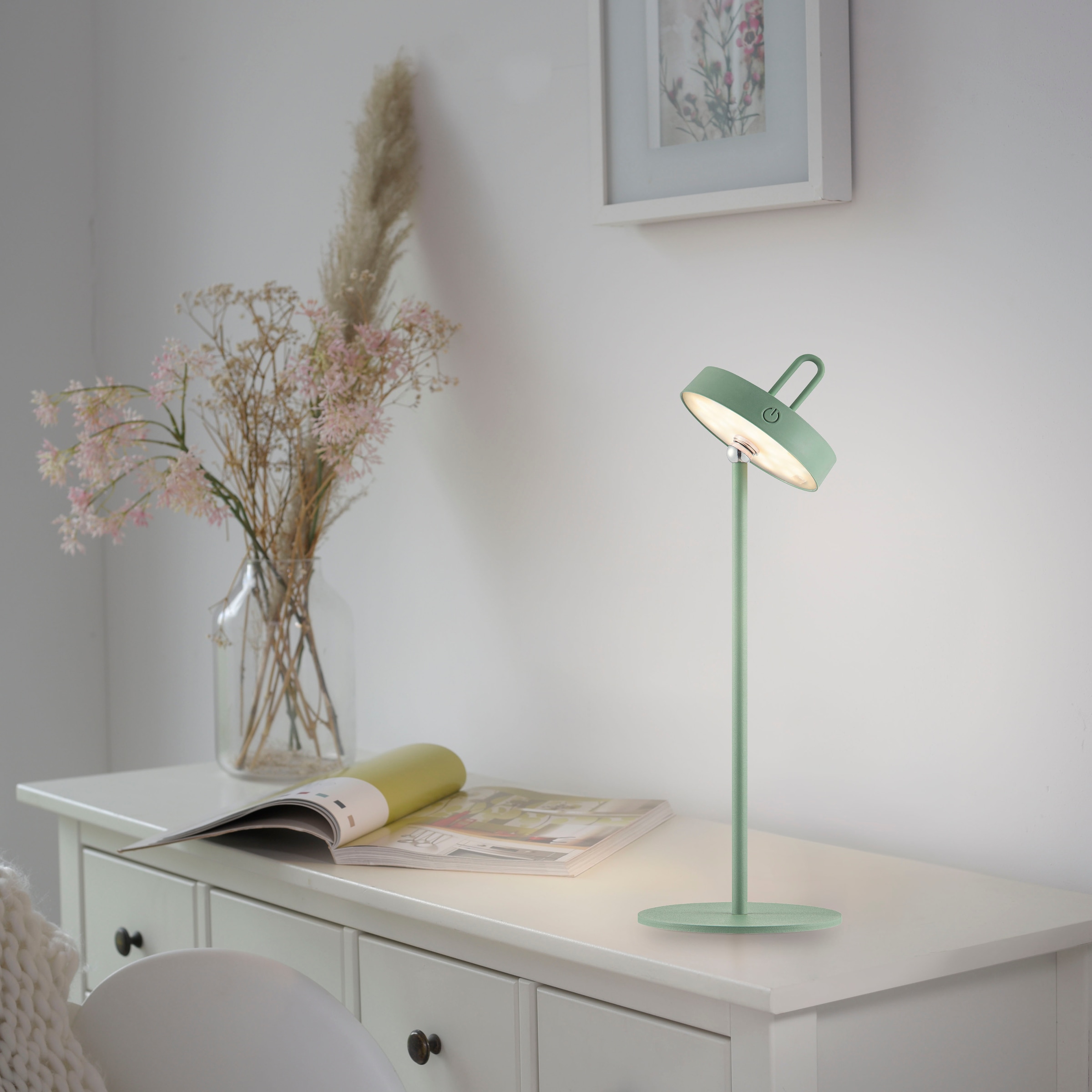 JUST LIGHT Tischleuchte »AMAG« LED-Modul 1 Stk. Warmweiß Akkuleuchte