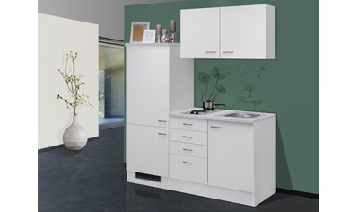 Küche »Wito«, Gesamtbreite 160 cm, mit Einbau-Kühlschrank, Kochfeld und Spüle etc.