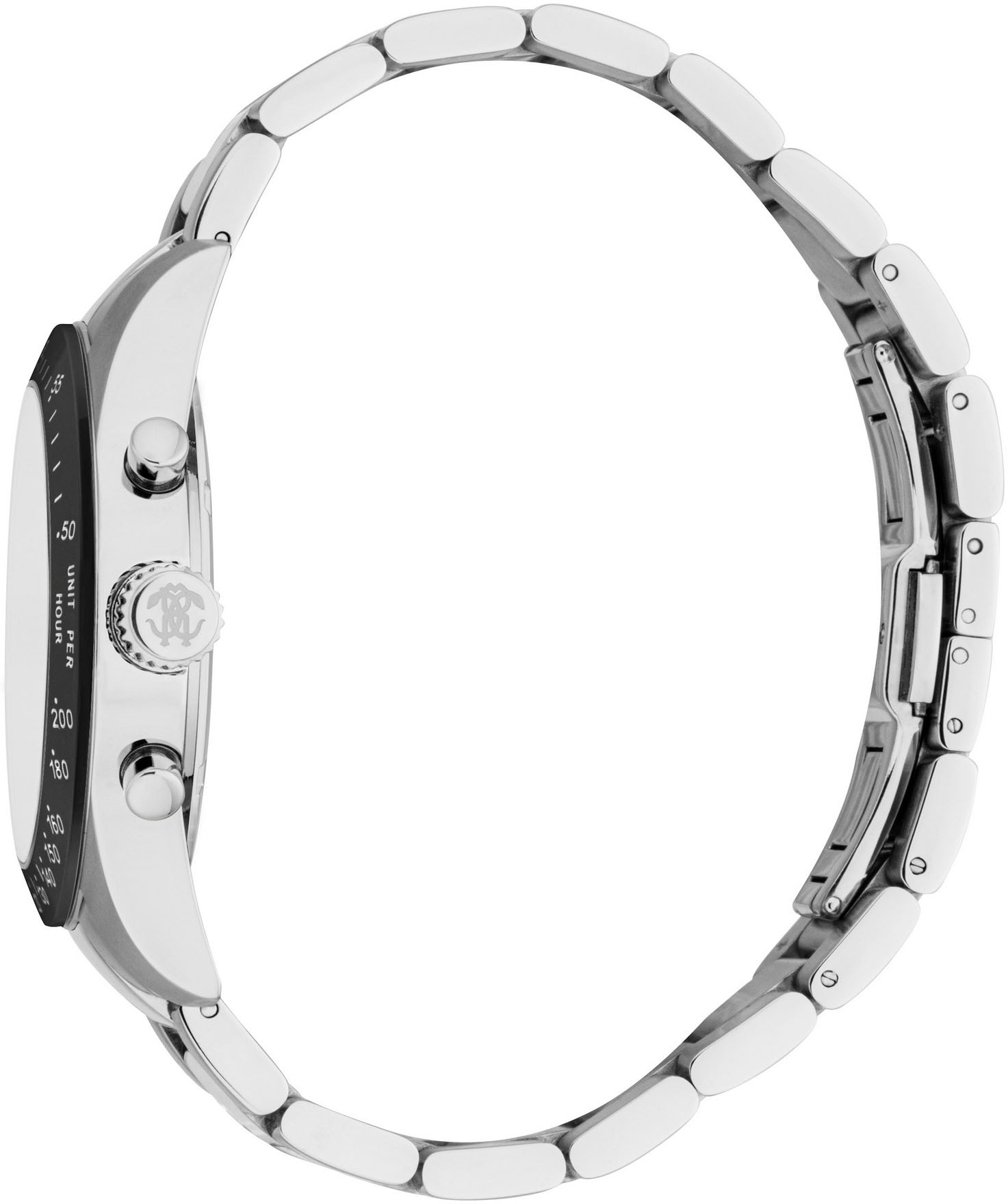 roberto cavalli Chronograph »Uomo Chrono« Quarzuhr, Armbanduhr, Herrenuhr, Edelstahlarmband, analog, Tag