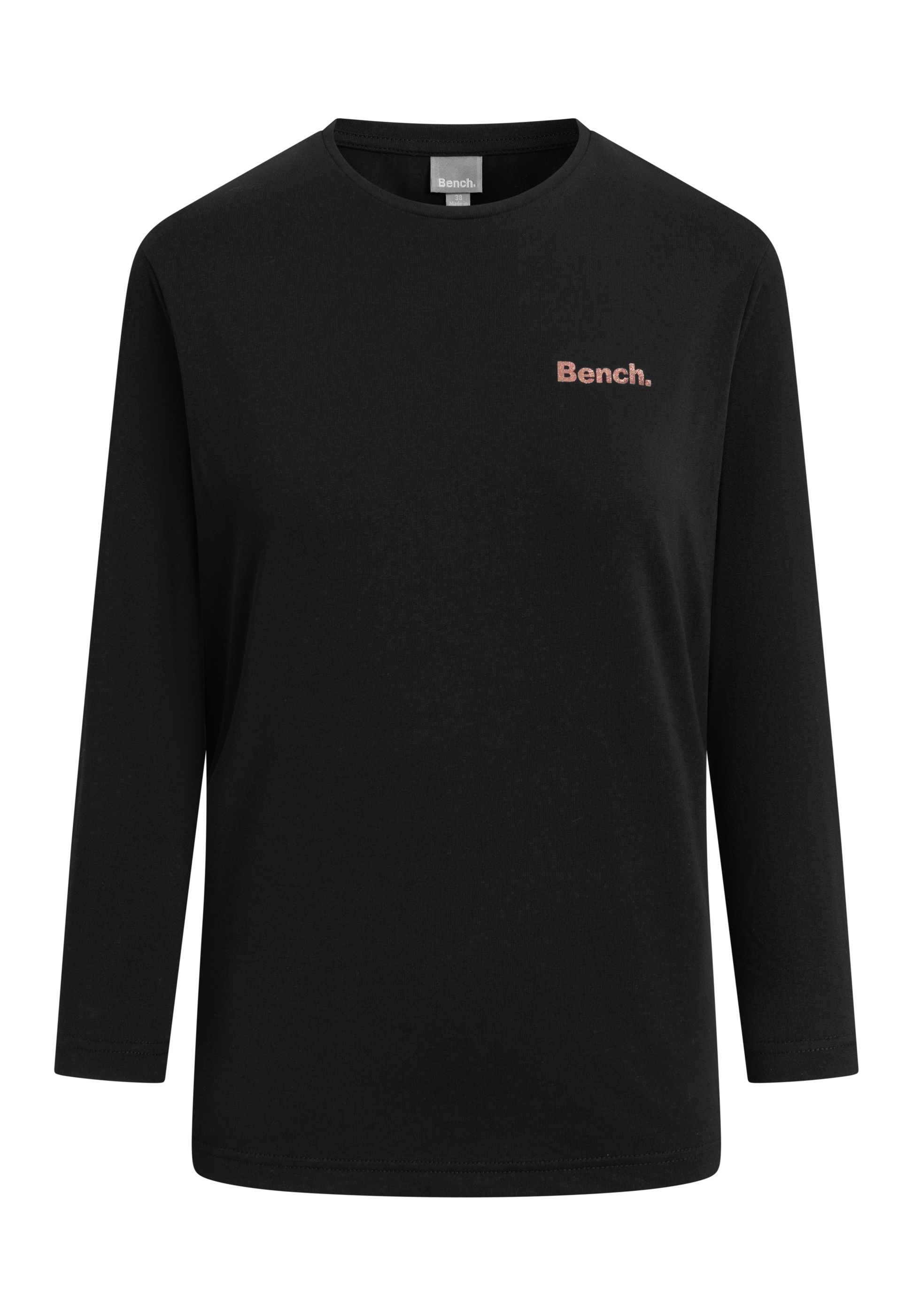 Bench. 3/4-Arm-Shirt »ROMILEY« tailliertes Basic mit 3/4 Arm und Logoprint im Metallic-Holo Stil