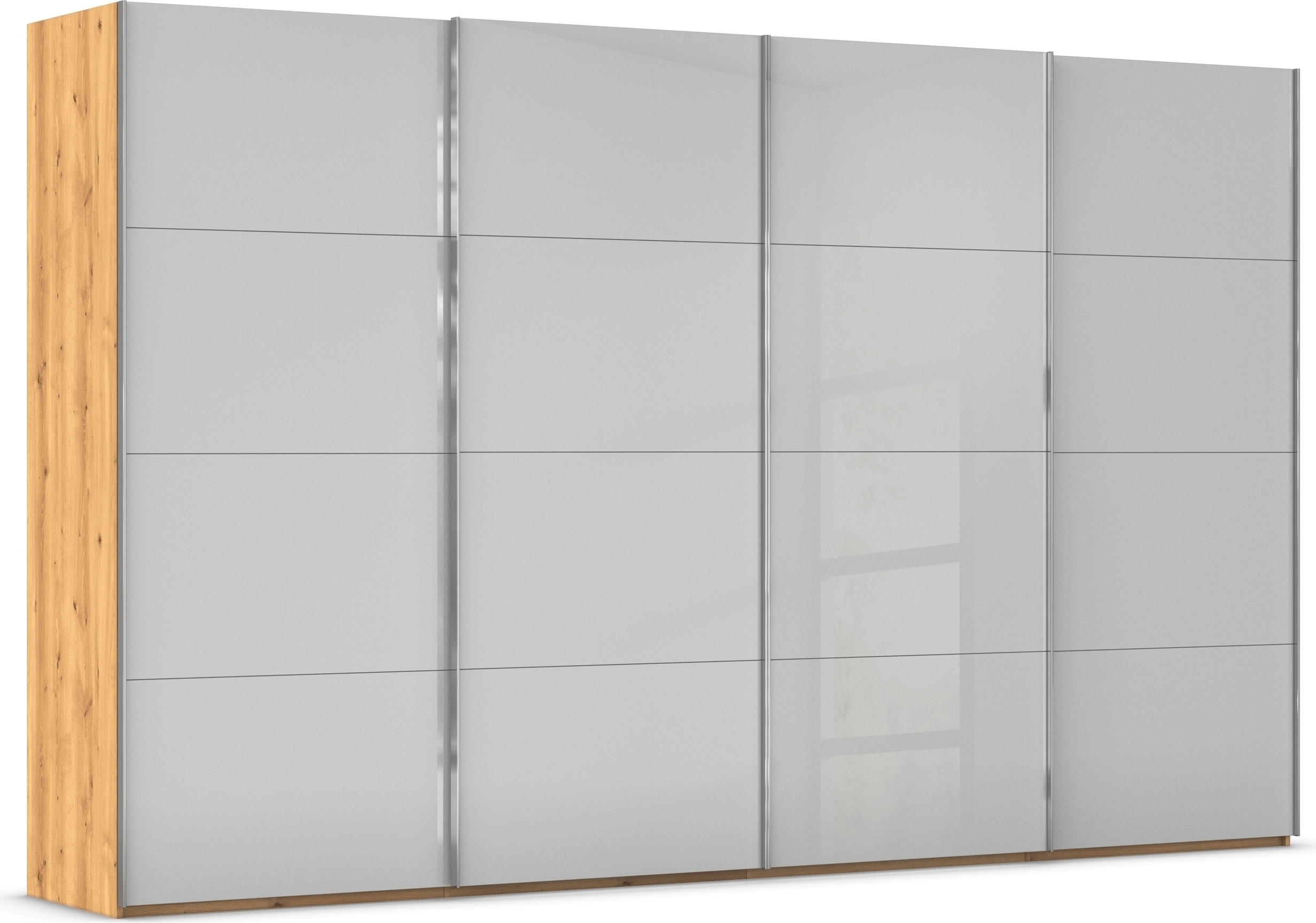 rauch Schwebetürenschrank "Kleiderschrank Schrank Garderobe Schlafzimmerschrank SCALE-FYRA" edle viergeteilte Türen mit Glas-Front viele Farben MADE IN GERMANY