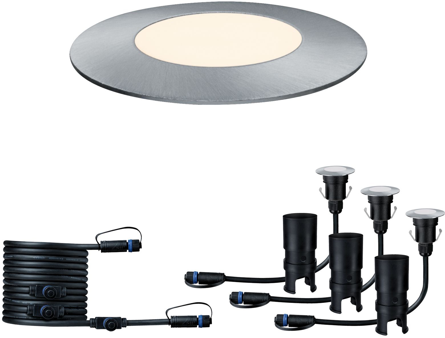 Paulmann LED Einbauleuchte »Plug & Shine«, 3 flammig-flammig, LED-Modul, Deckenleuchte Stoff, Textil, Ø32cm, Wohnzimmerlampe
