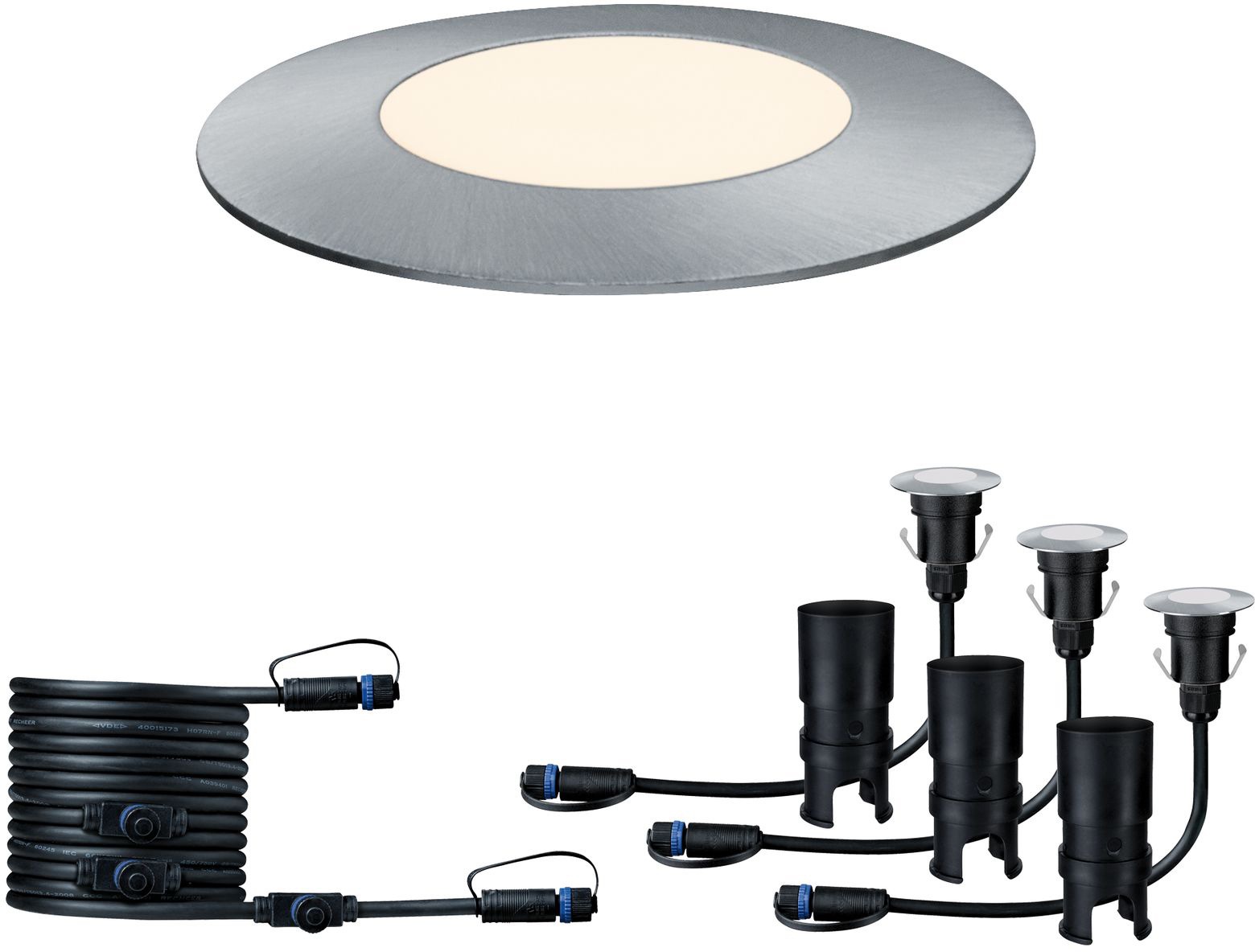 Paulmann LED Einbauleuchte »Plug & Shine«, 3 flammig, Leuchtmittel LED-Modul | LED fest integriert, LED-Modul, Deckenleuchte Stoff, Textil, Ø32cm, Wohnzimmerlampe