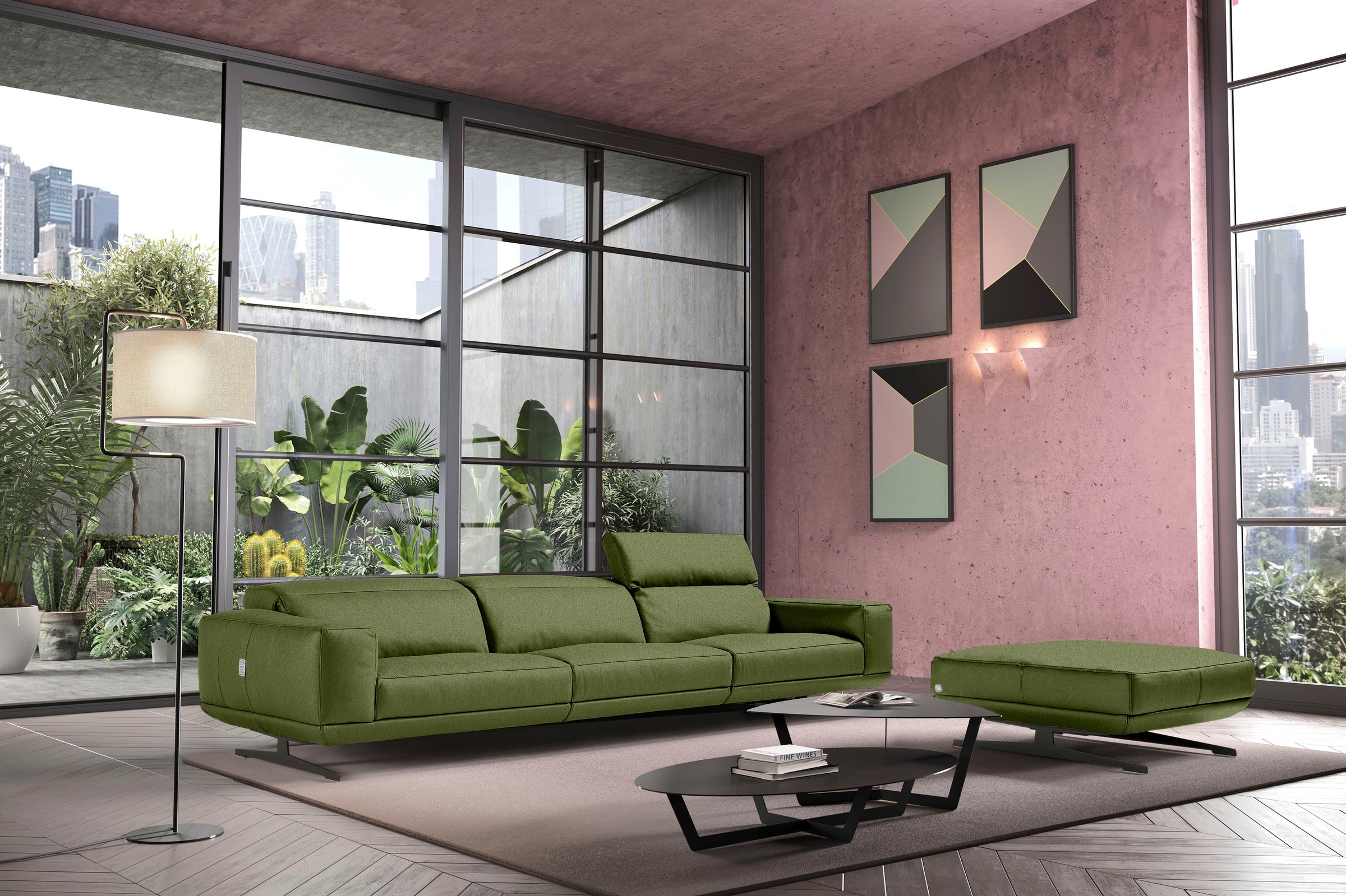Egoitaliano 3-Sitzer "Gloria, super bequem, hochwertige Verarbeitung, edles Design, Megasofa" beidseitig verstellbare Rückenelemente, mit Designmetallfüßen