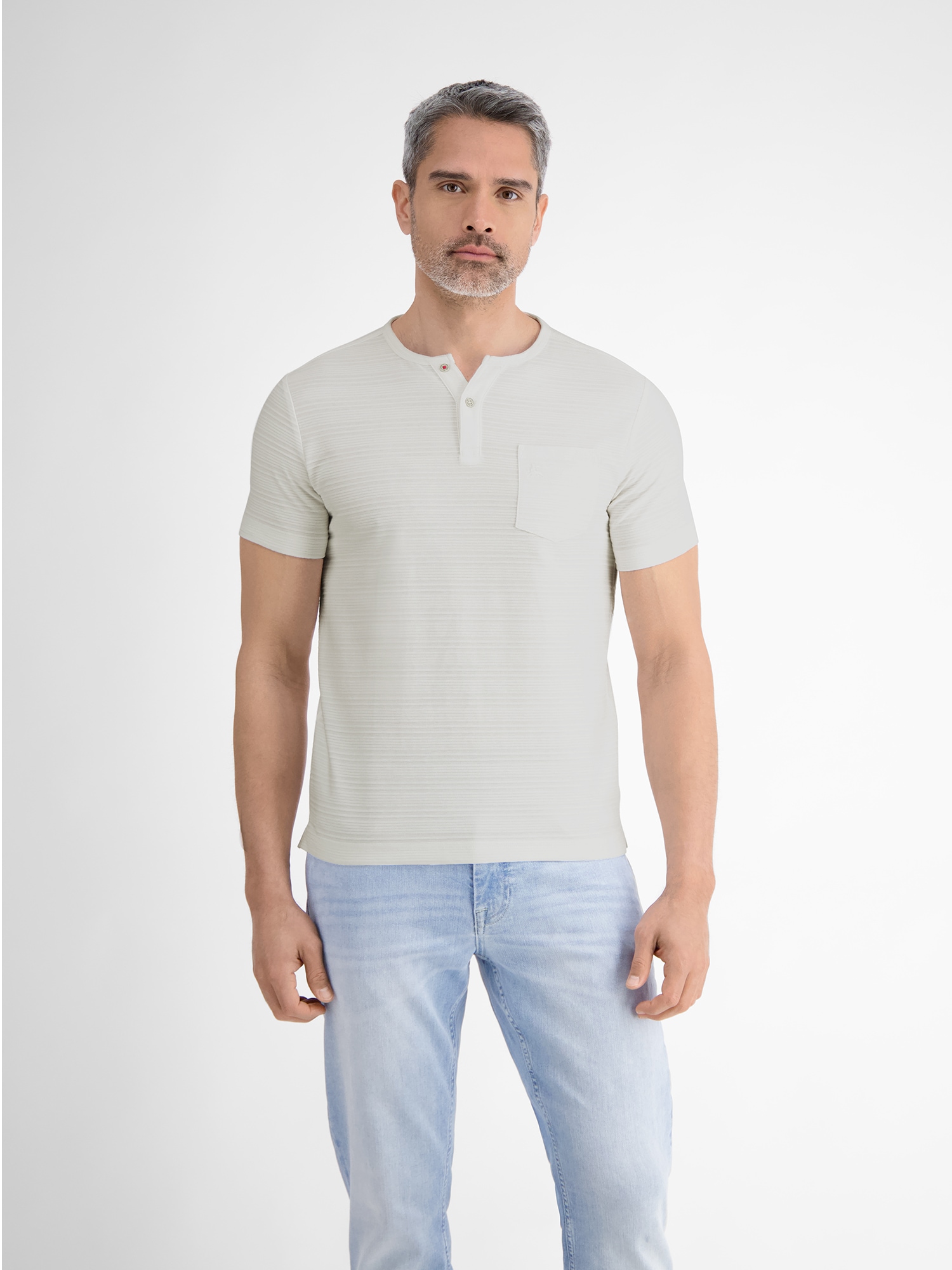 LERROS Henleyshirt "LERROS Serafino-Shirt, sommerlich-tonal gestreift" günstig online kaufen