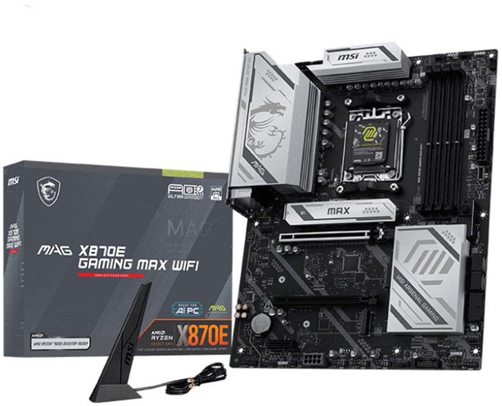 MSI Mainboard "MAG X870E GAMING MAX WIFI", B:24,38cm H:7,2cm T:30,48cm, schwarz, Mainboards