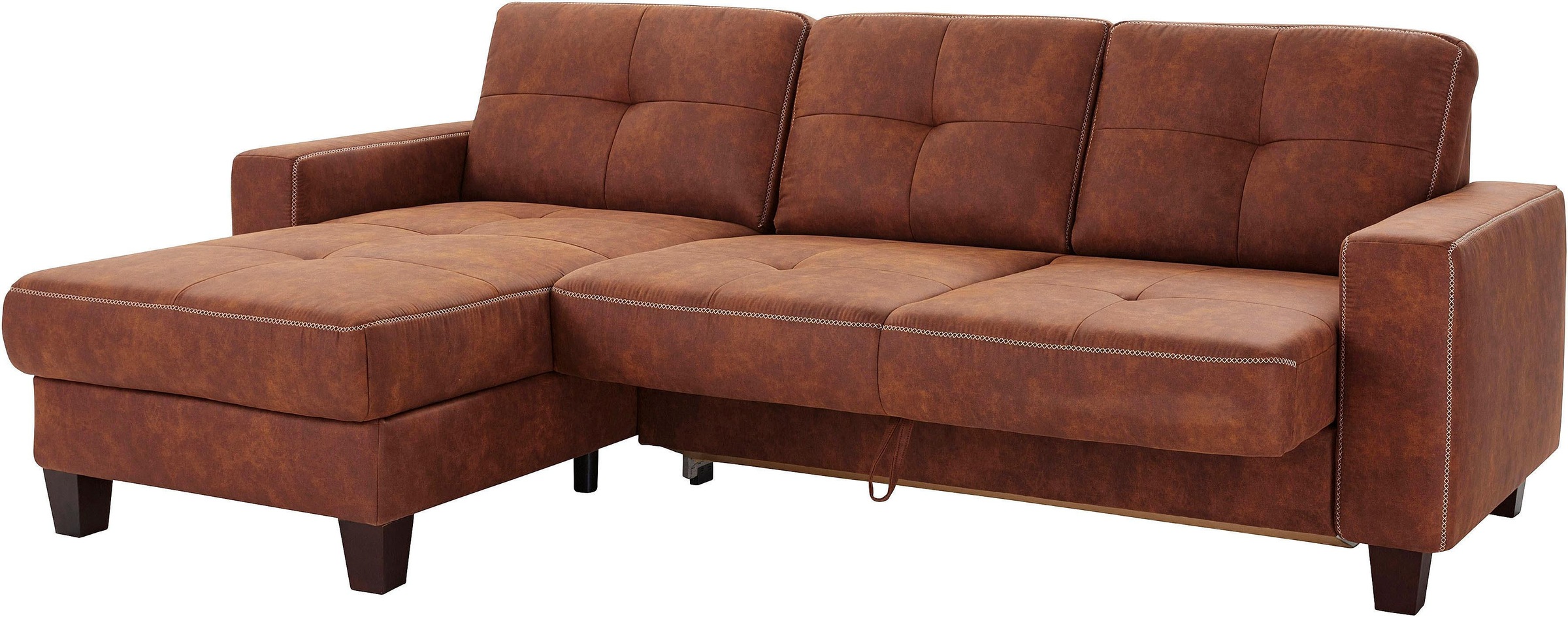 Places of Style Ecksofa »Varese L-Form«, wahlweise mit Bettfunktion und Vorziehfunktion