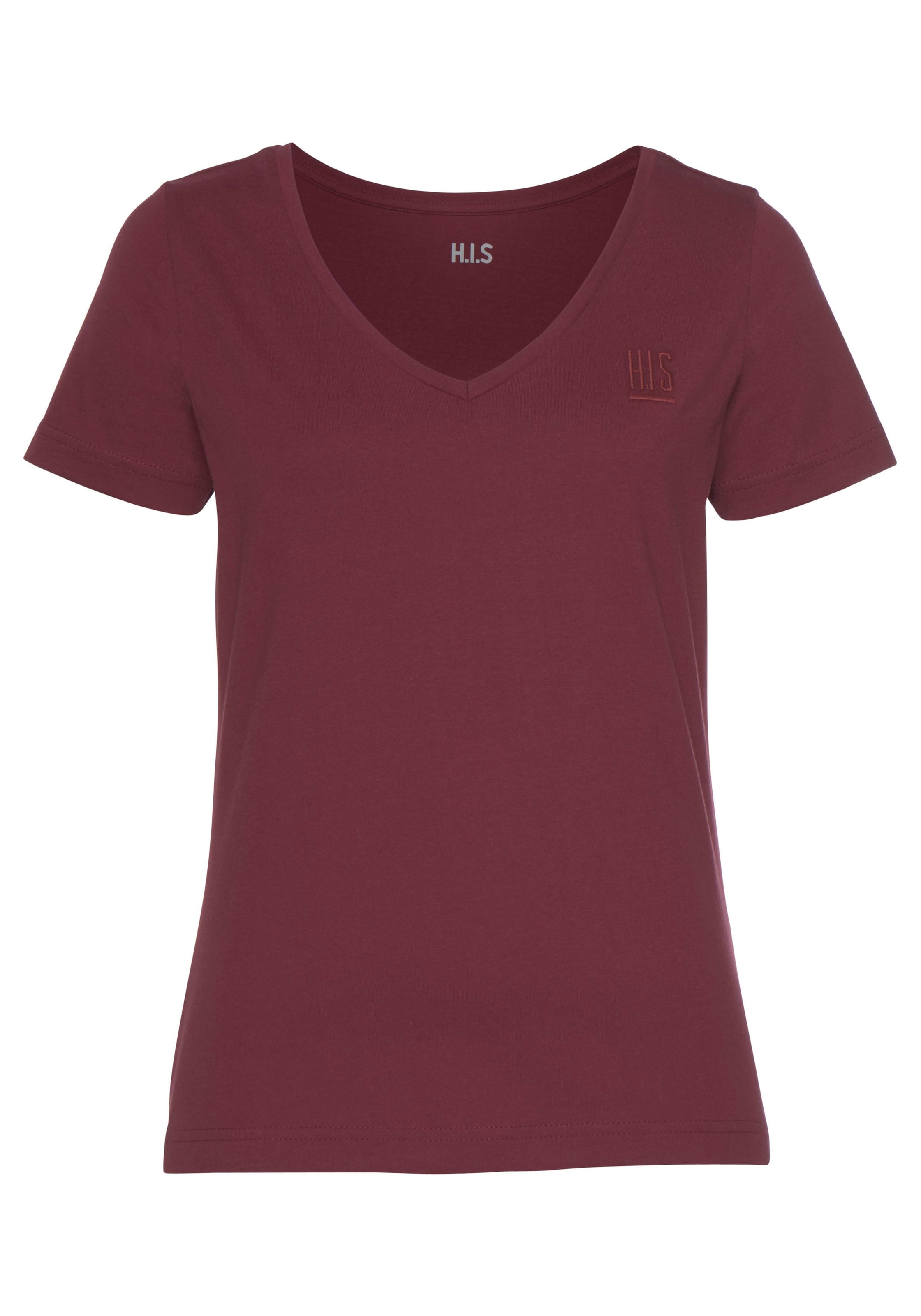 H.I.S T-Shirt »Essential-Basics«, (Spar-Set, 3er-Pack), hüftlange Passform, figurumspielender Schnitt, aus 100% Baumwolle