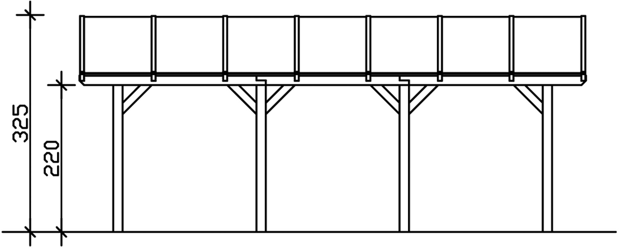 Skanholz Doppelcarport »Franken«, Holz, 550 cm, Anthrazit