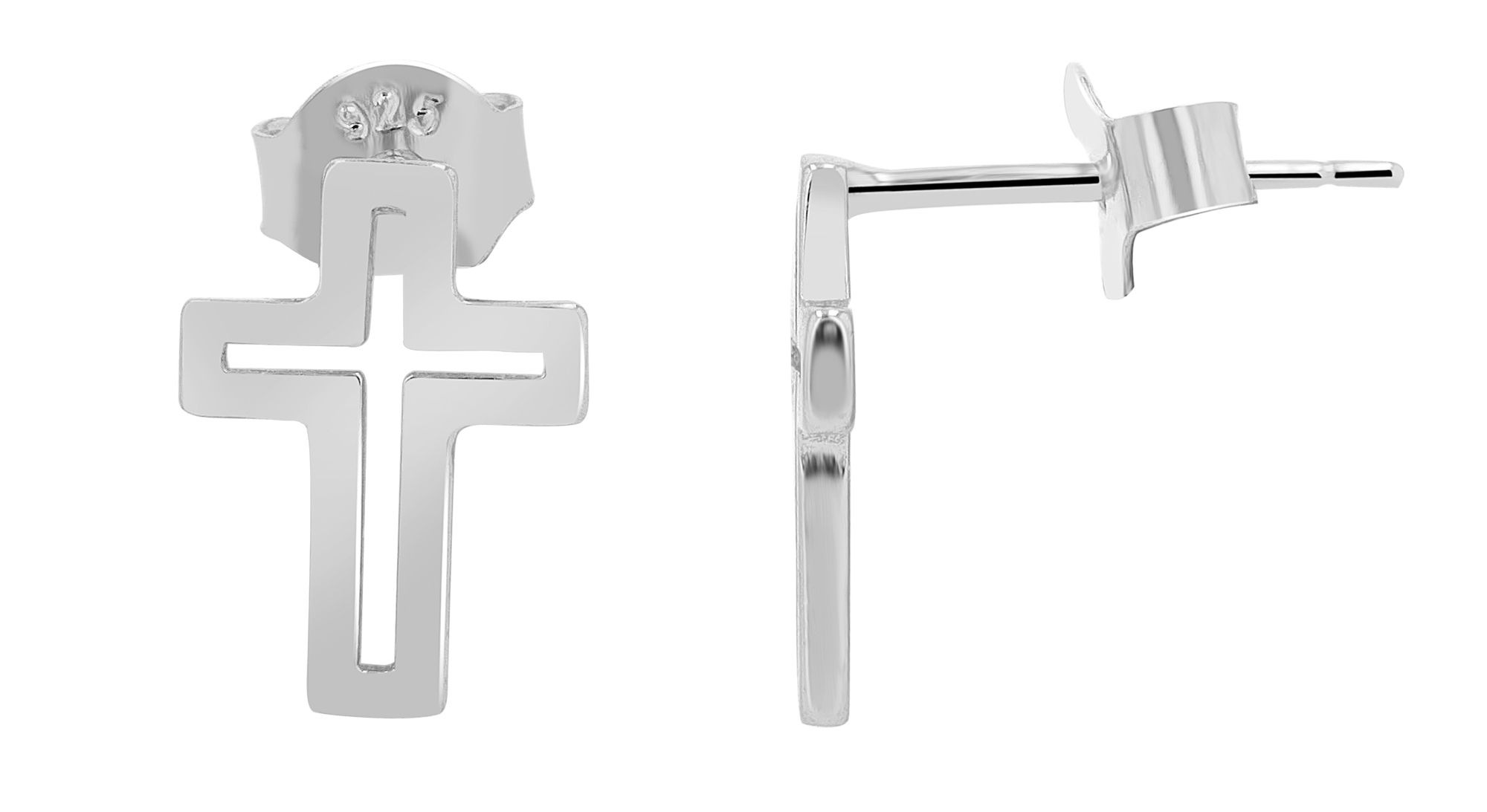 Adelia´s Paar Ohrhänger "Damen Ohrringe – Ohrstecker Kreuz aus 925 Silber" günstig online kaufen