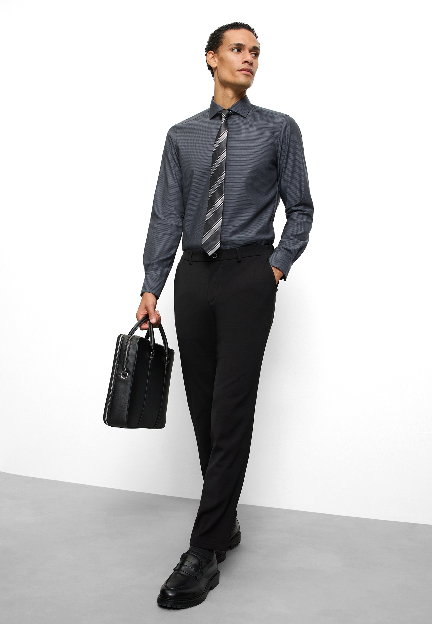 OLYMP Level 5 Men Long Sleeve Shirt Anthracite 8