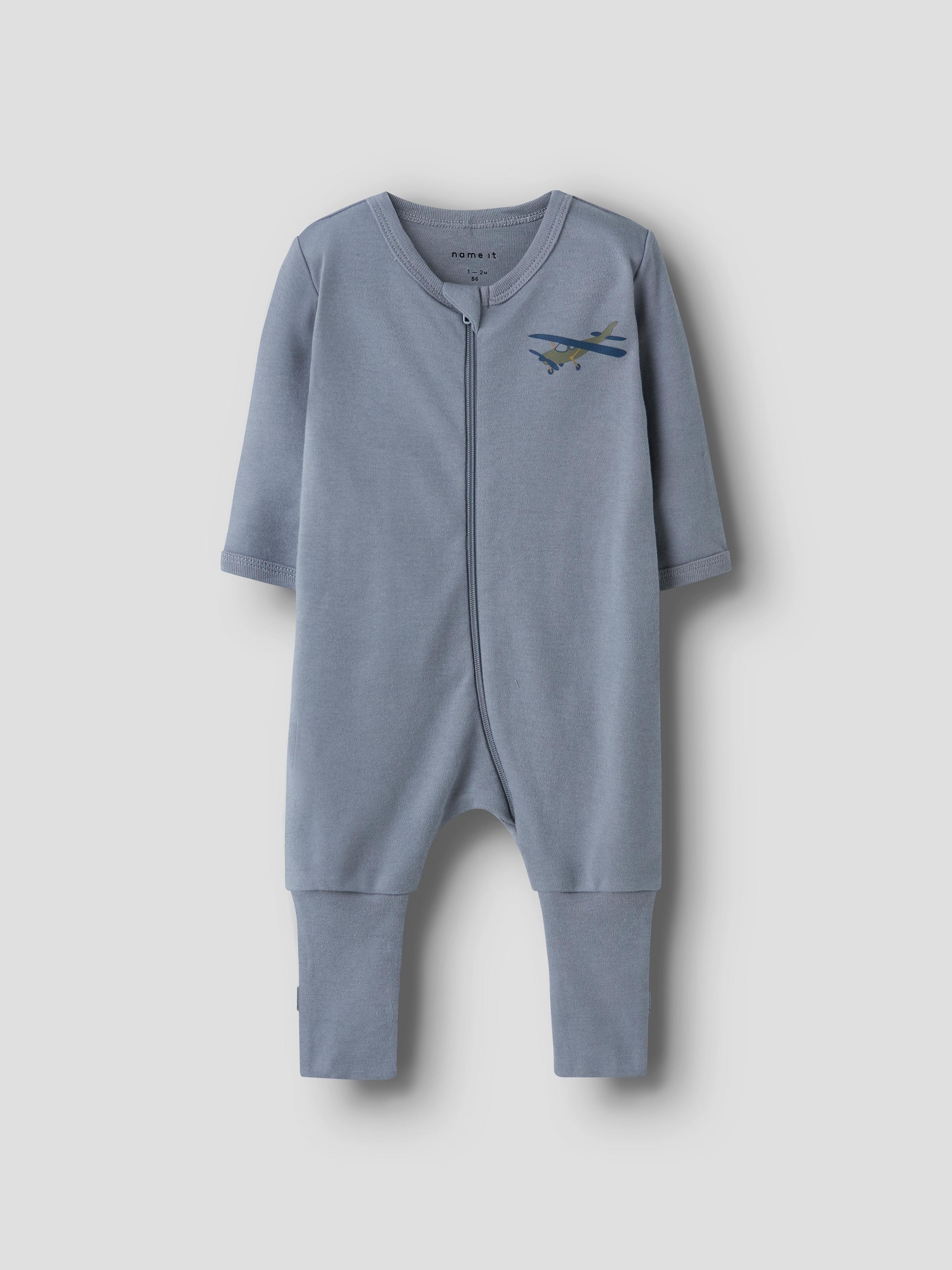 Name It Pyjama »NBMNIGHTSUIT 2P ZIP FF AIRPLANE NOOS« Packung, 2 tlg. zweiteiliges Set, aus Baumwolle, Regular Fit, mit Reißverschluss