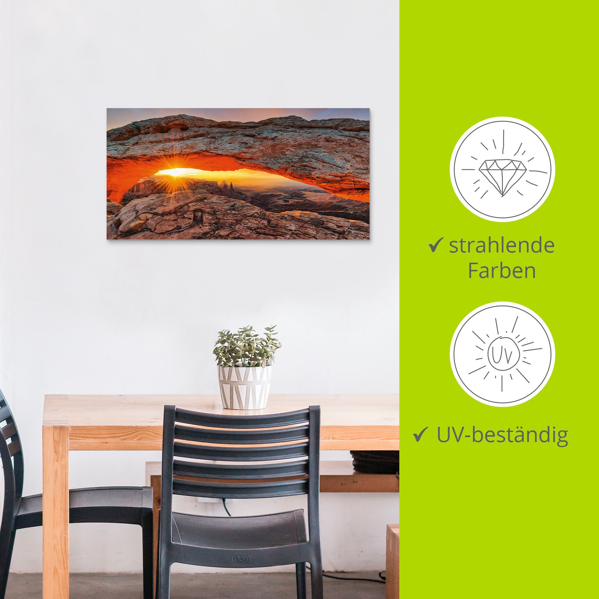 Artland Wandbild »Iconic Mesa Arch«, Felsen, (1 St.), als Alubild, Outdoorbild, Leinwandbild, Poster in verschied. Größen