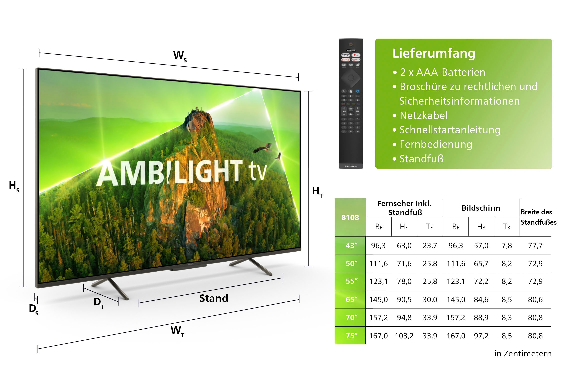Philips LED-Fernseher »43PUS8108/12«, 108 cm/43 Zoll, 4K Ultra HD, Smart-TV