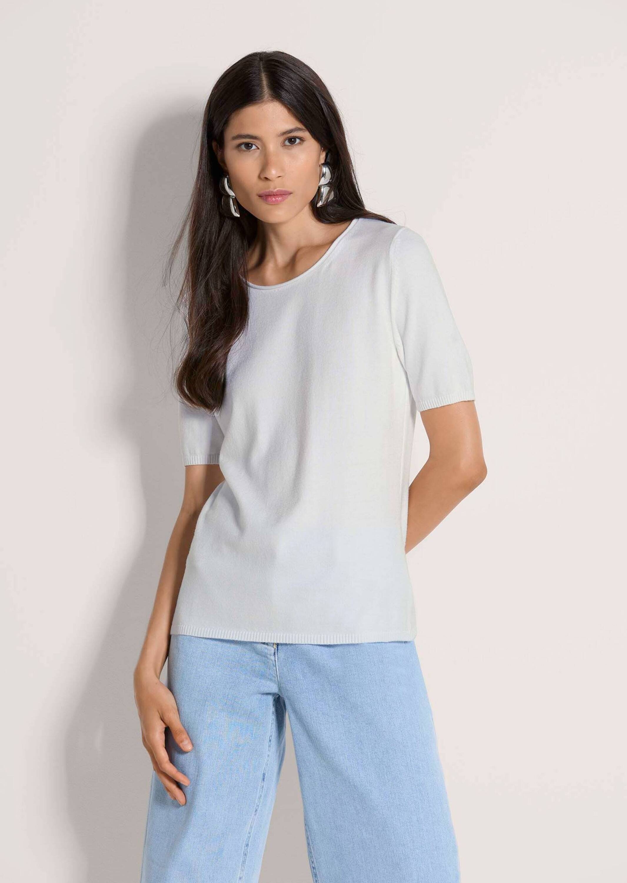 Thumbnail - MADELEINE Longpullover "Strickshirt Sommerpulli mit Rollkante" schmale Rippenabschlüsse