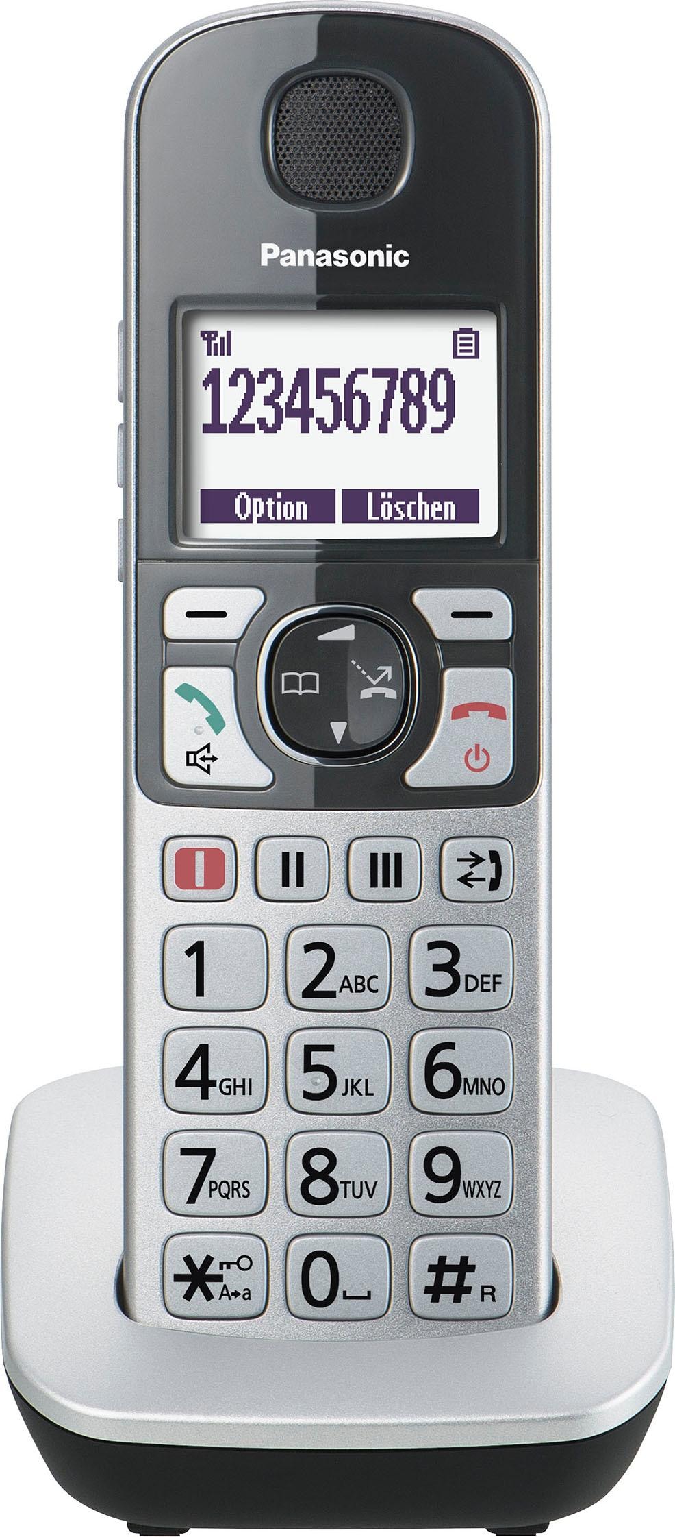 PANASONIC Seniorentelefon "KX-TGQ500", silber, Stationärtelefone, mit IP-Technologie