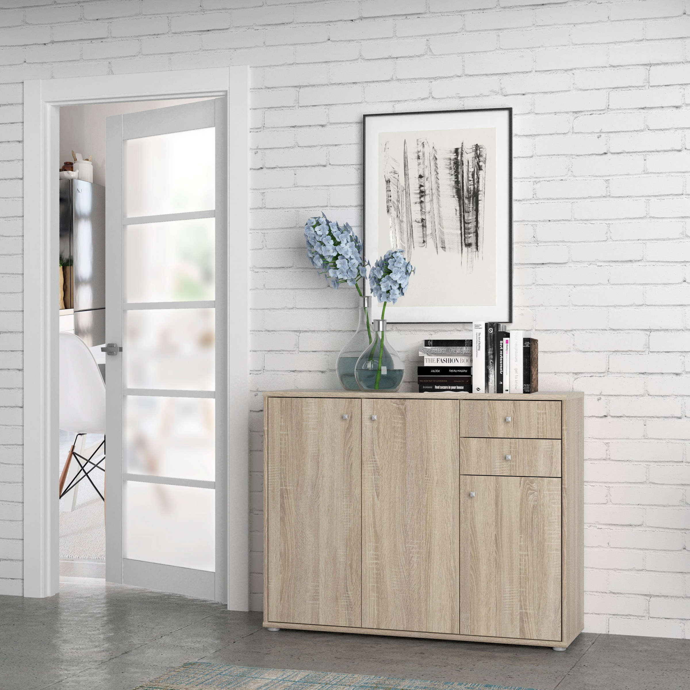 FORTE Kommode "Tempra, Kommode, 3 Türen, 2 Schubkästen, viel Stauraum" Brei günstig online kaufen