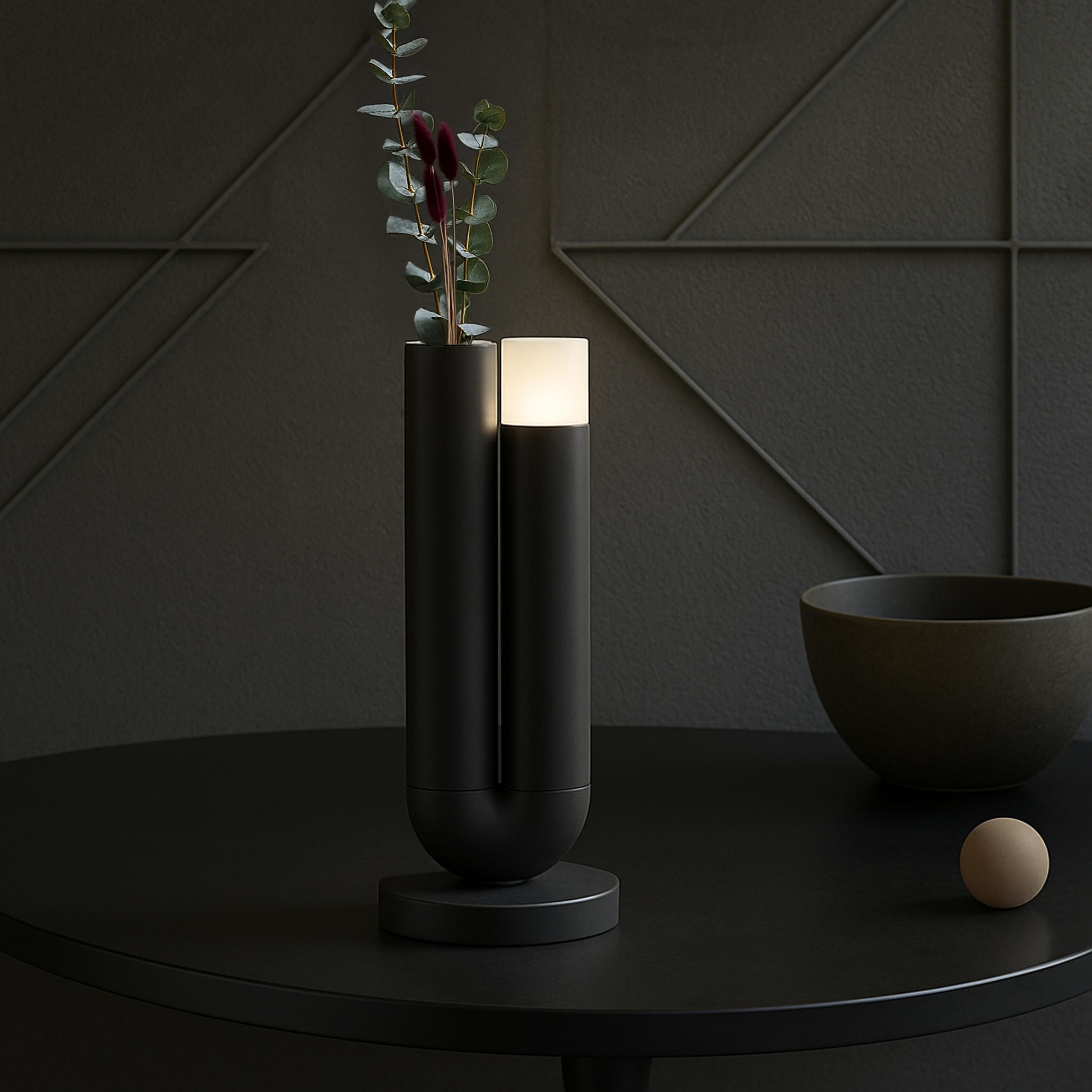 Brilliant LED Tischleuchte »Sayu« LED-Modul 1 Stk. Warmweiß LED Akku-Leuchte mit Vase, 27 cm, 250lm, 2700K, Wireless Charging