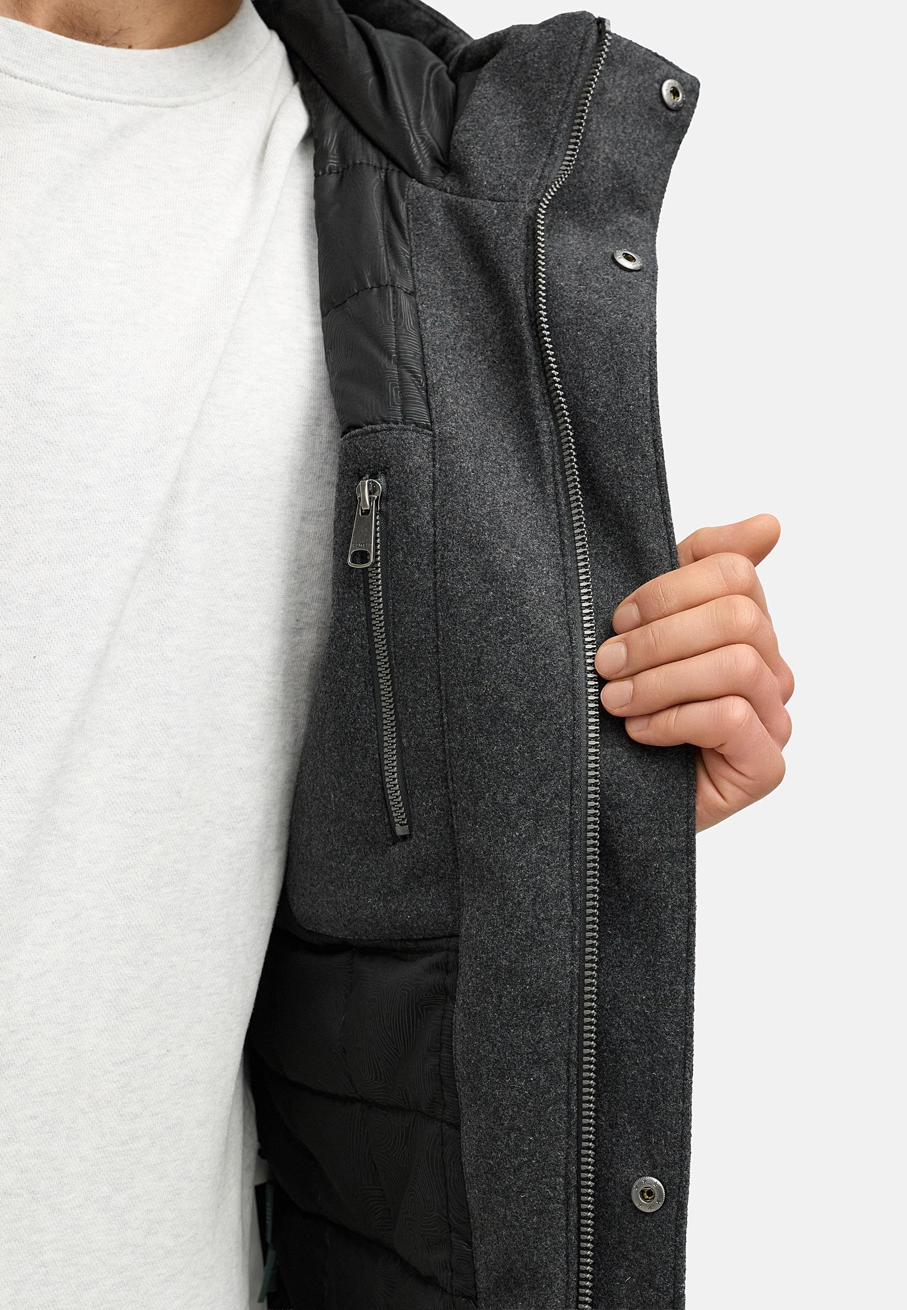 Ragwear Outdoorjacke »Mr Them Felt YOUMODO« mit Kapuze Warmer Herren Wollmantel mit großen Pattentaschen