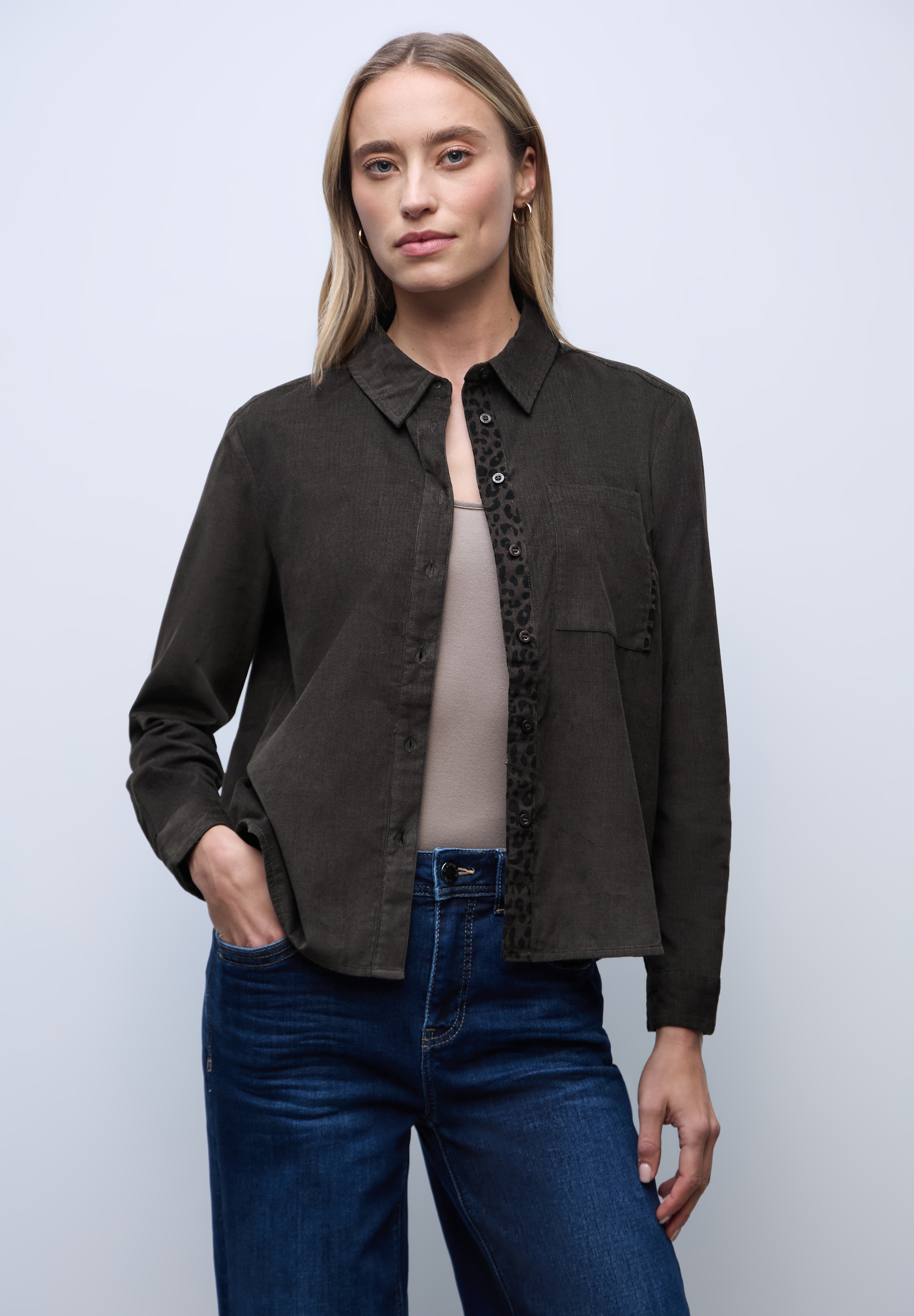 STREET ONE Langarmbluse mit Knopfleiste