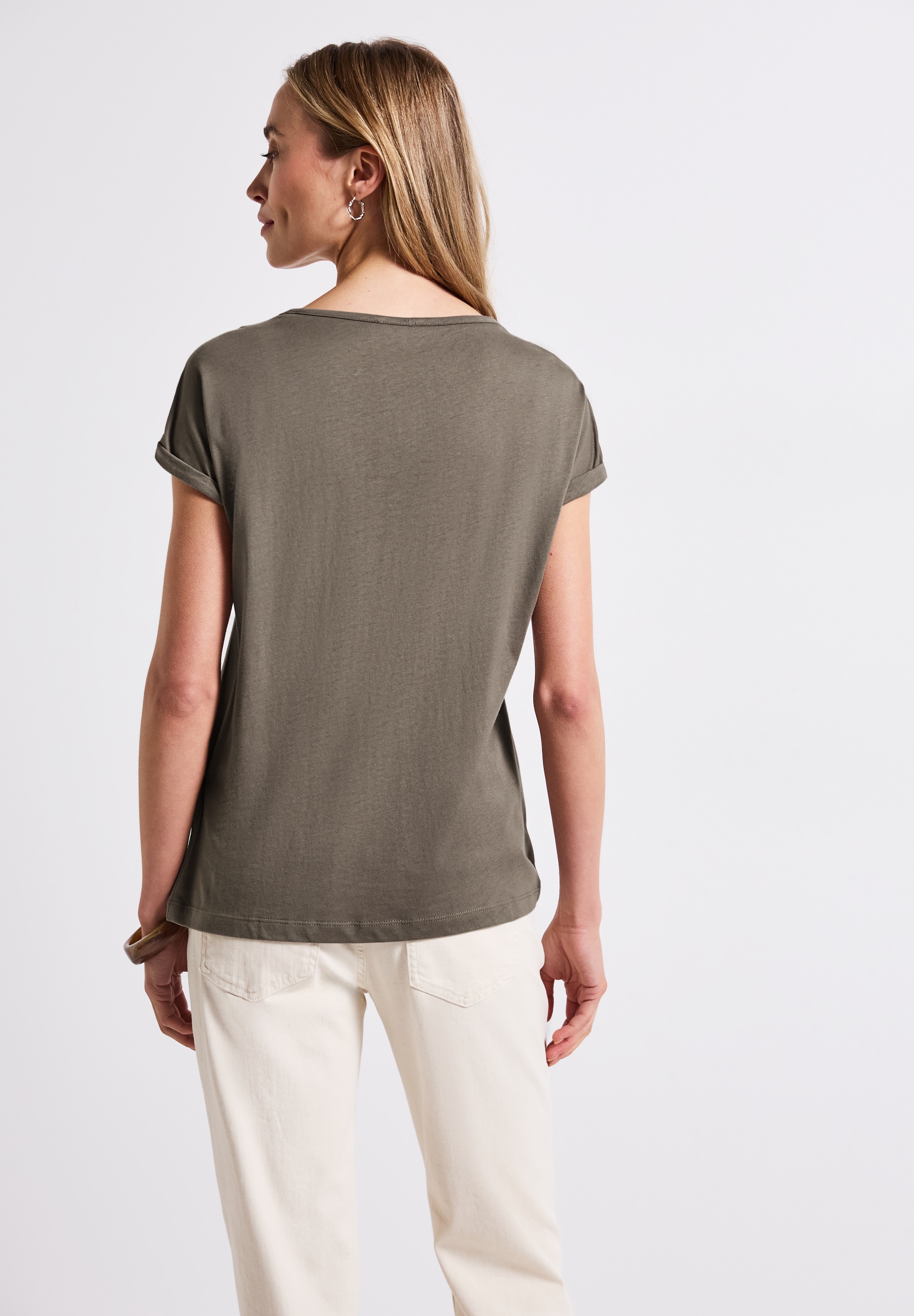 STREET ONE T-Shirt, aus Baumwolle mit Stretchante
