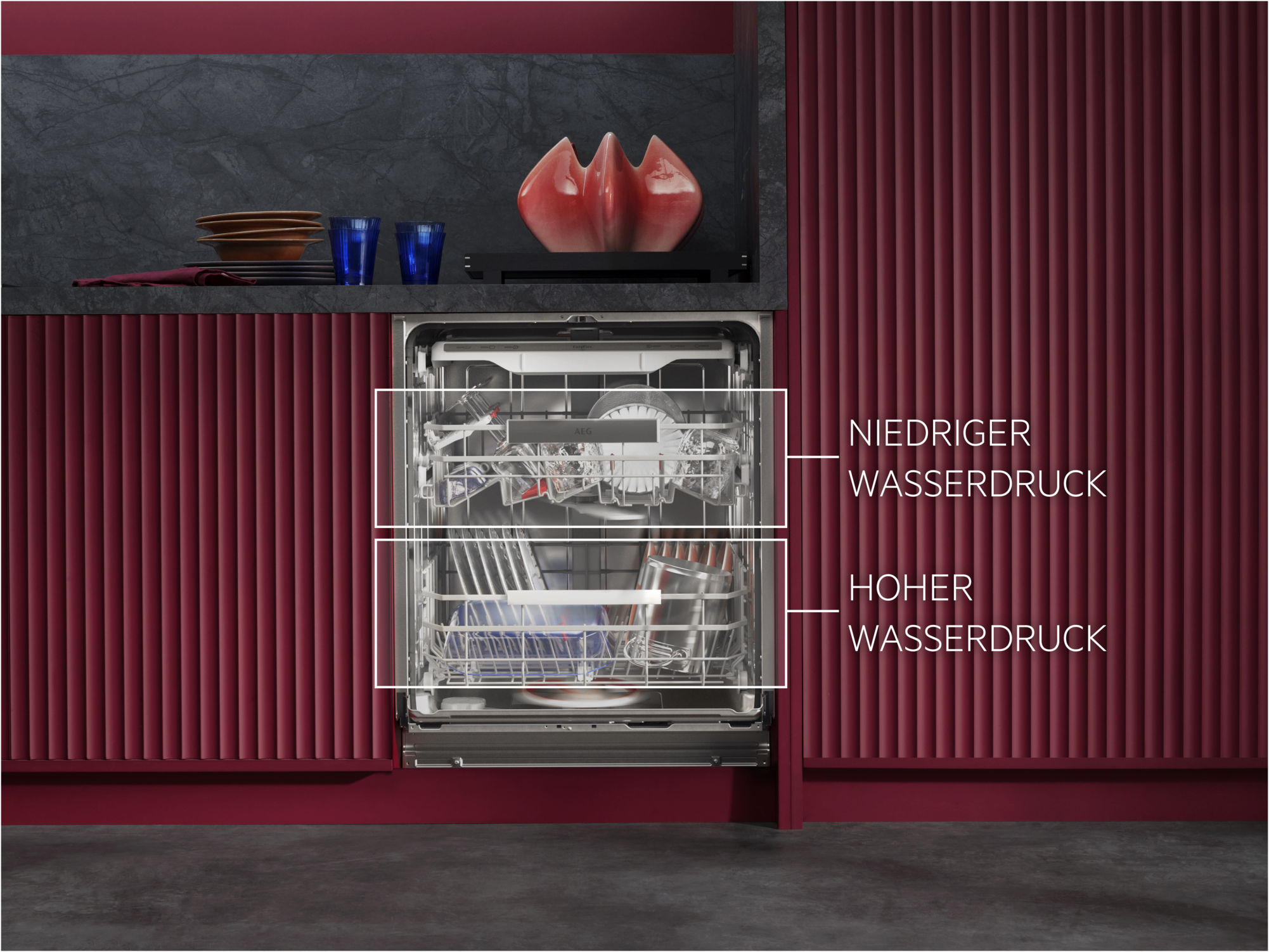AEG Unterbaugeschirrspüler 8000 »GU8200A2SCM« Leise Spülmaschine 38 dB kraftvoll gegen Eingebranntes bei 8,4l Wasser