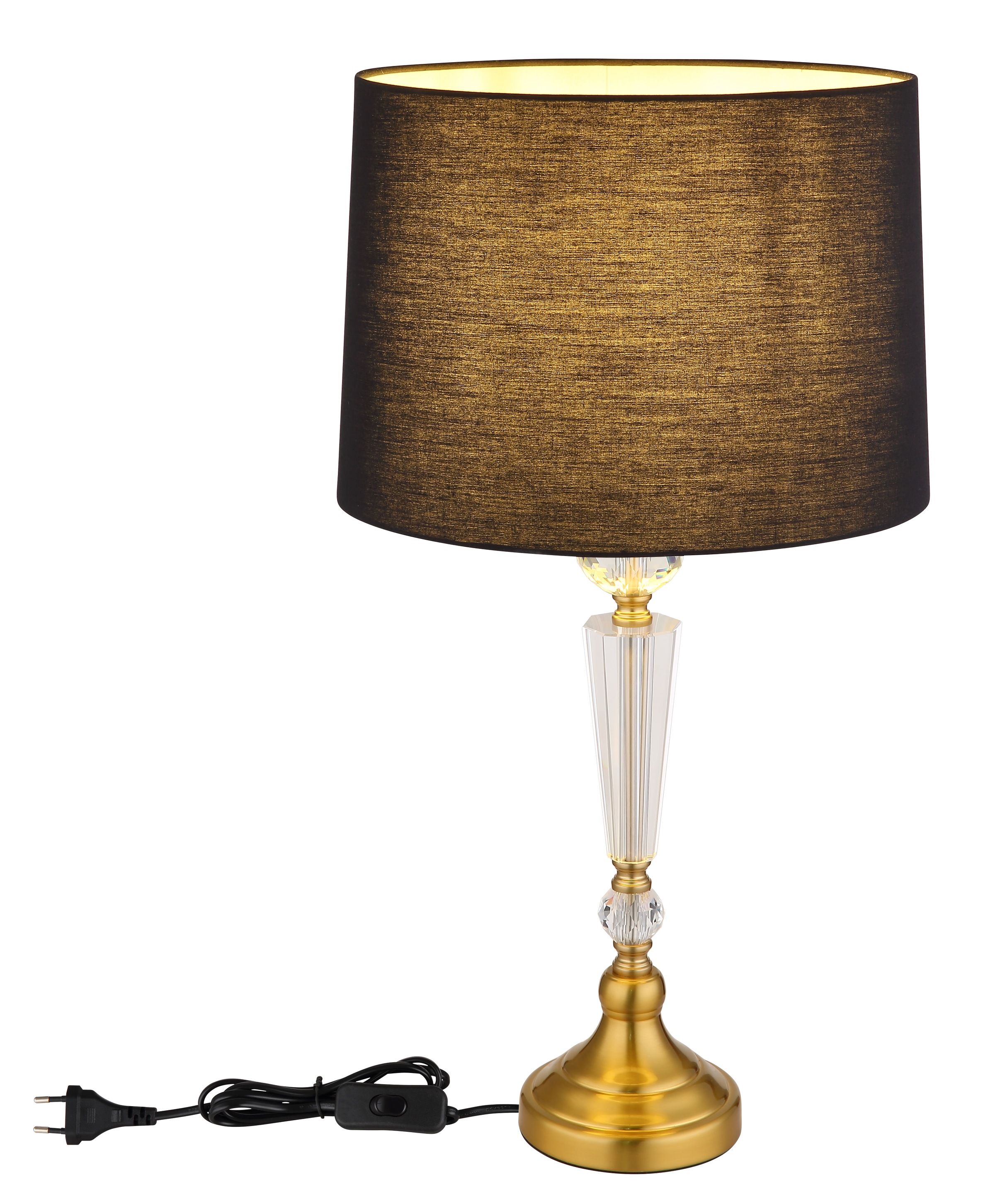 GLOBO LIGHTING Tischleuchte »ARRO«, Leuchtmittel E27 | ohne Leuchtmittel, Tischlampe/Schlafzimmer/Wohnzimmer/Textil schwarz