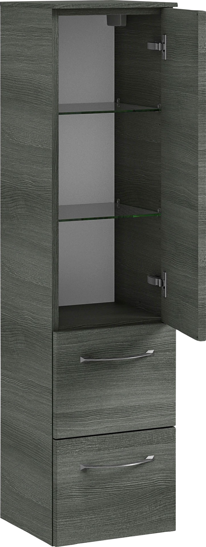 Saphir Badmöbel-Set »6005 Sprint 4-teilig, Keramik-Waschtisch mit LED-Spiegelschrank«, (5 St.), Unterschrank, Midischrank, inkl. Türdämpfer, 4 Türen, 5 Schubladen