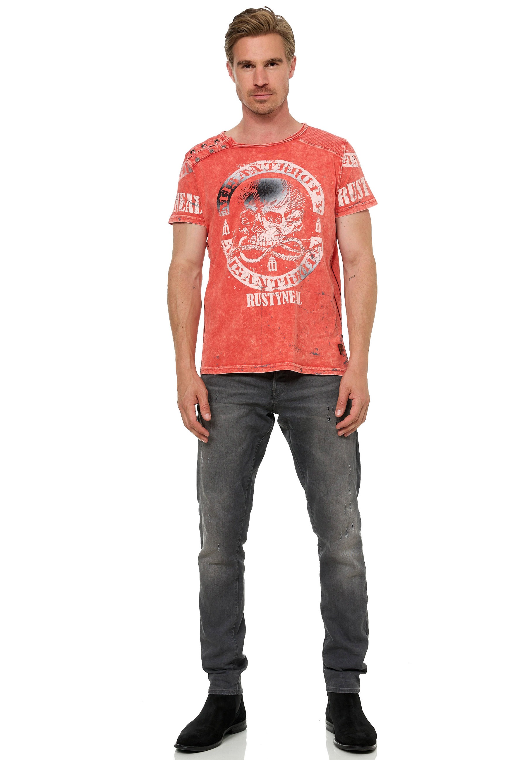 Rusty Neal T-Shirt, mit Allover-Druck günstig online kaufen
