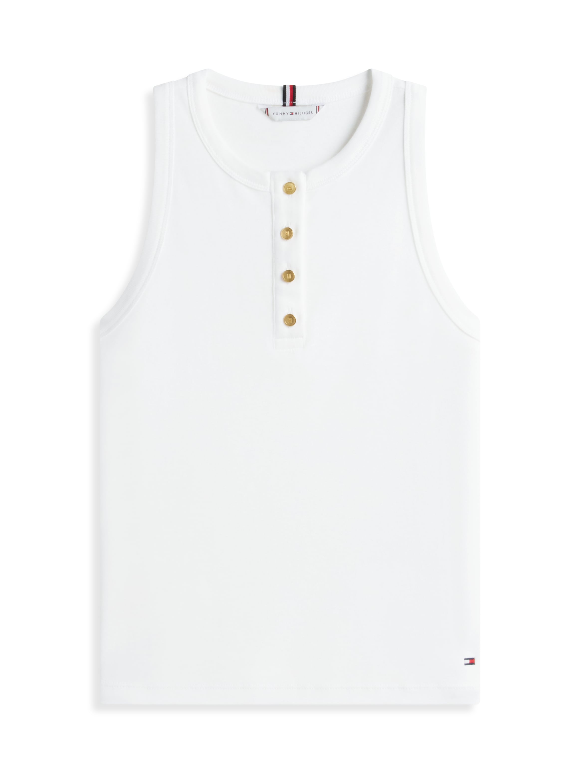 Tommy Hilfiger T-Shirt »GOLD BUTTON HENLEY TOP« mit kurzer Knopfleiste