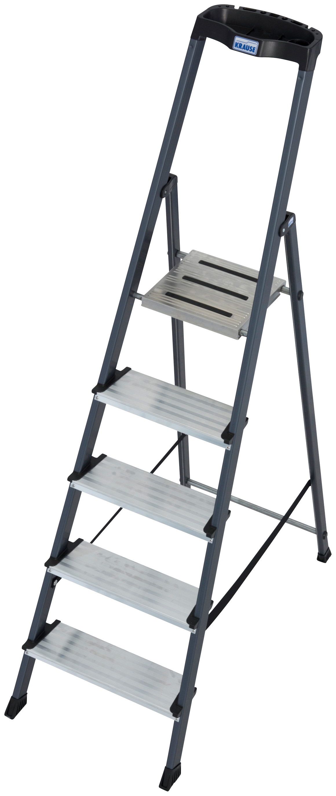 KRAUSE Stehleiter »Securo«, Alu eloxiert, 1x5 Stufen, Arbeitshöhe ca. 305 cm