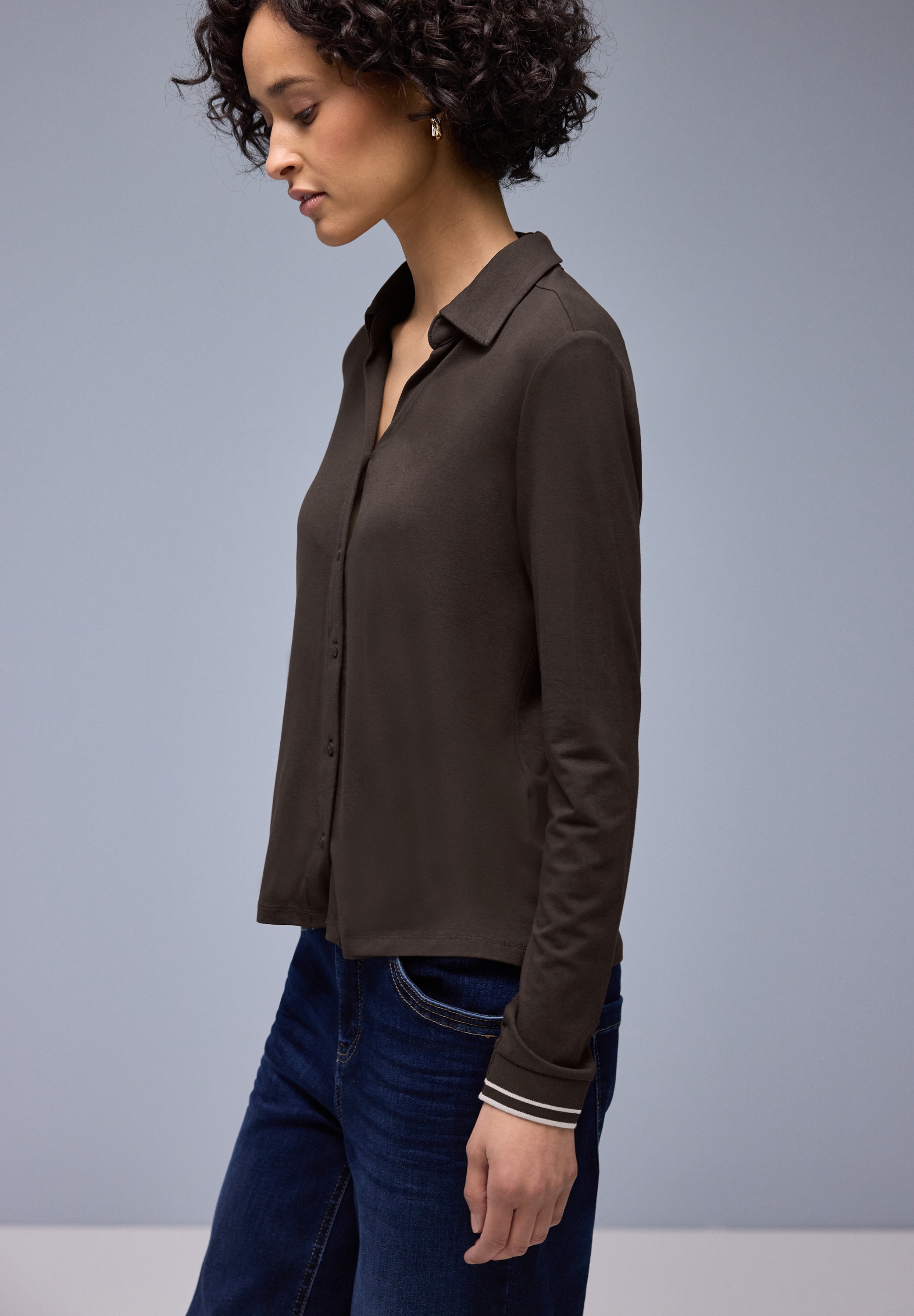 STREET ONE Langarmshirt mit College-Bündchen an den Ärmeln günstig online kaufen