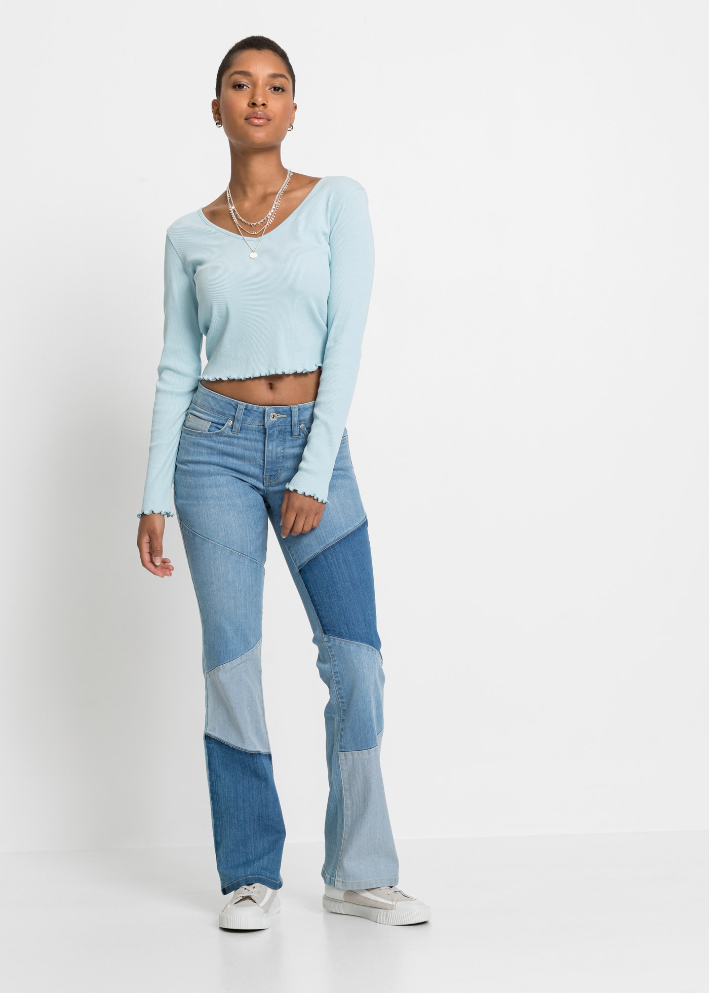 bonprix Schlagjeans »Flared-Jeans Mid Waist« Flared-Jeans Mid Waist