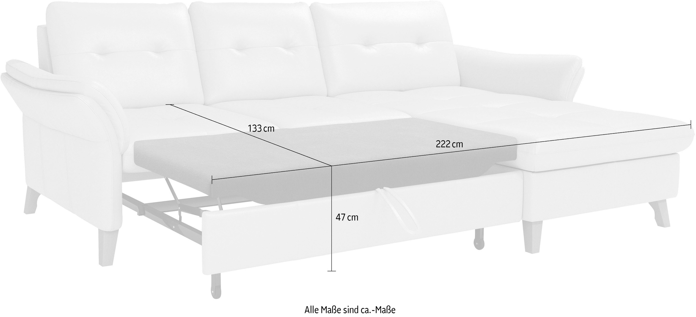 sit&more Ecksofa »Göteborg«, Sitztiefenverstellung und Federkern, wahlweise mit Bettfunktion