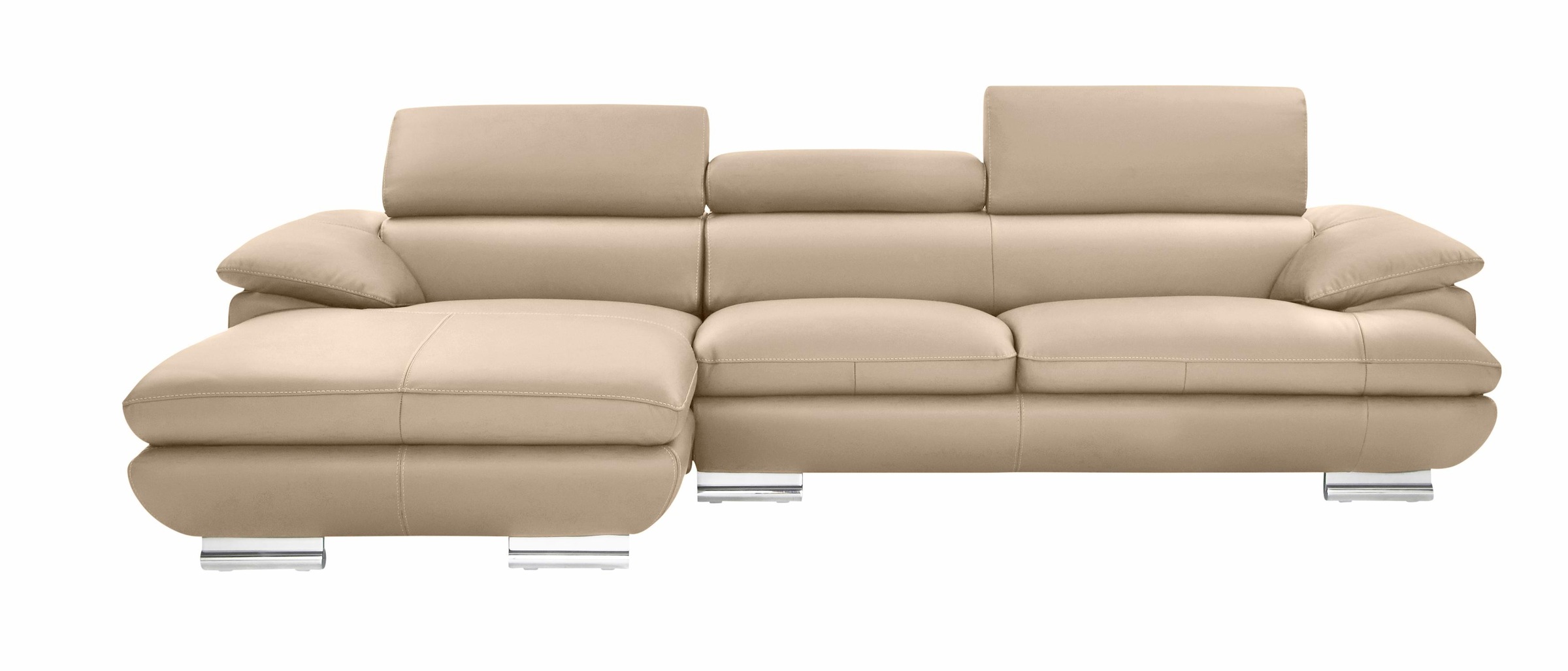 CALIA ITALIA Ecksofa »Magic, ein italienisches Sofa zum Träumen, erstklassiger Sitzkomfort«, mit verstellbaren Kopfteilen, in 2 Lederqualitäten