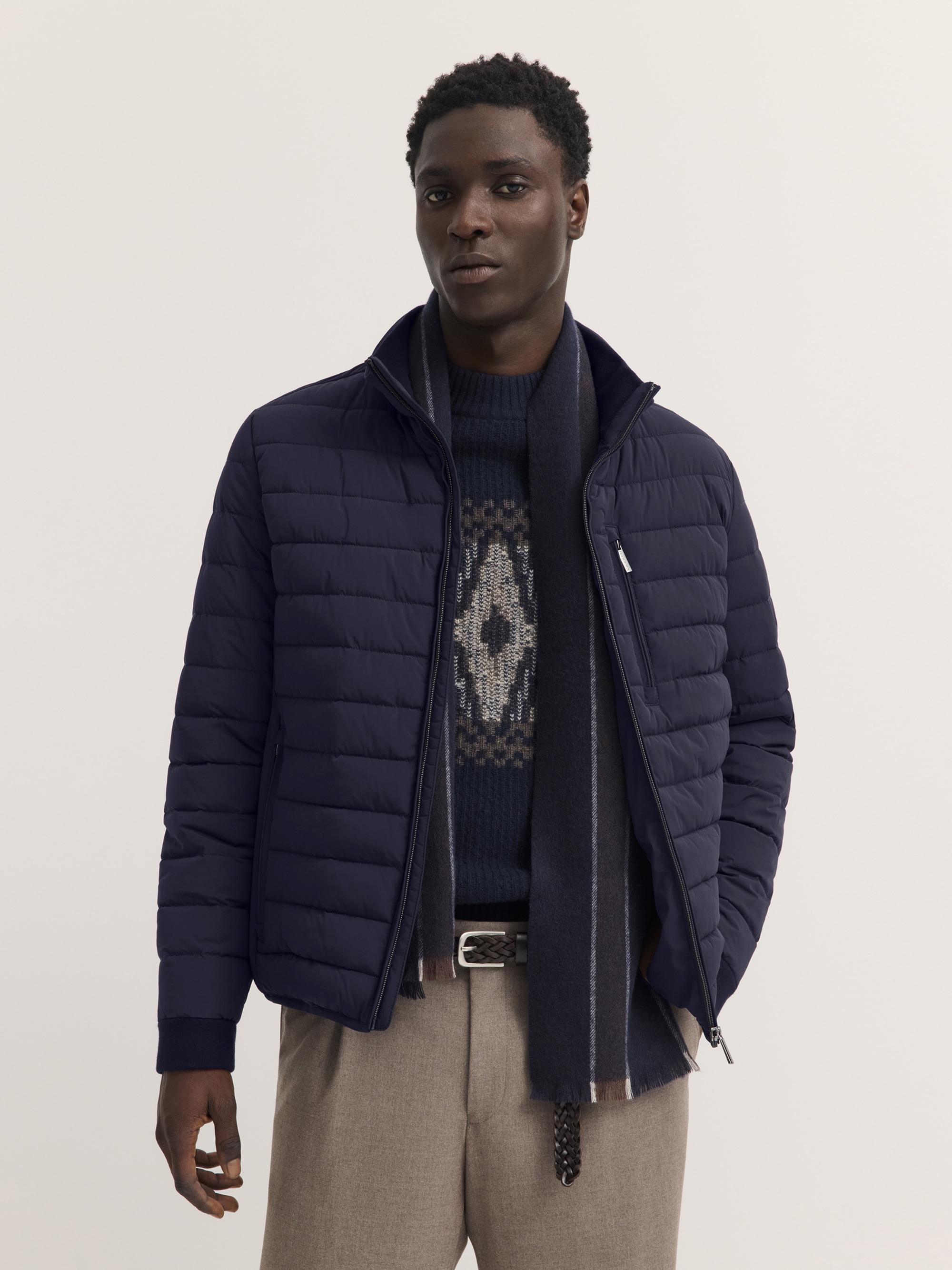 bugatti Blouson »Regular Fit« ohne Kapuze Regular Fit Stretch Steppoptik Stehkragen