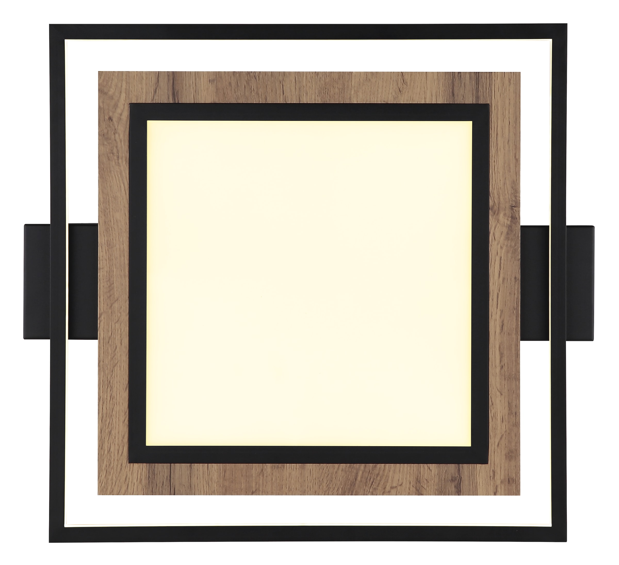 GLOBO LIGHTING Deckenleuchte »GABALDO« LED-Modul 1 Stk. Warmweiß Schwarze MDF-Deckenleuchte mit opalem Kunststoff, LED 36W