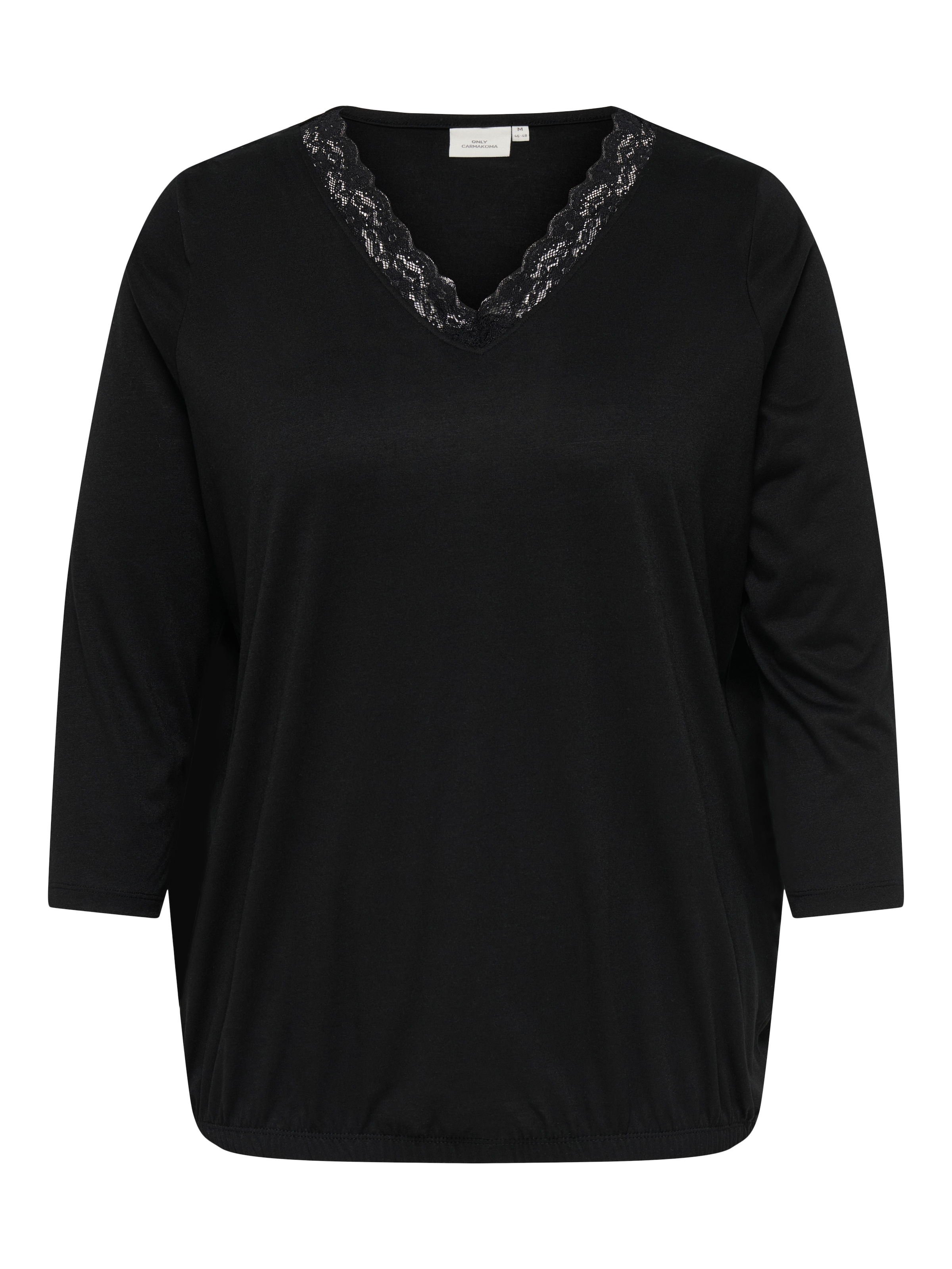 ONLY CARMAKOMA Langarmshirt "CARJULIA LACE V-NECK 3/4 TOP JRS" günstig online kaufen