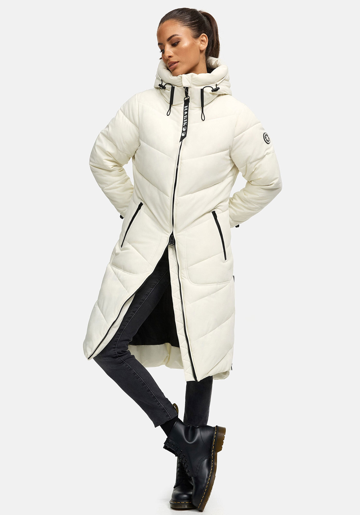 Marikoo Winterjacke »Benikoo«, langer Winter Mantel gesteppt